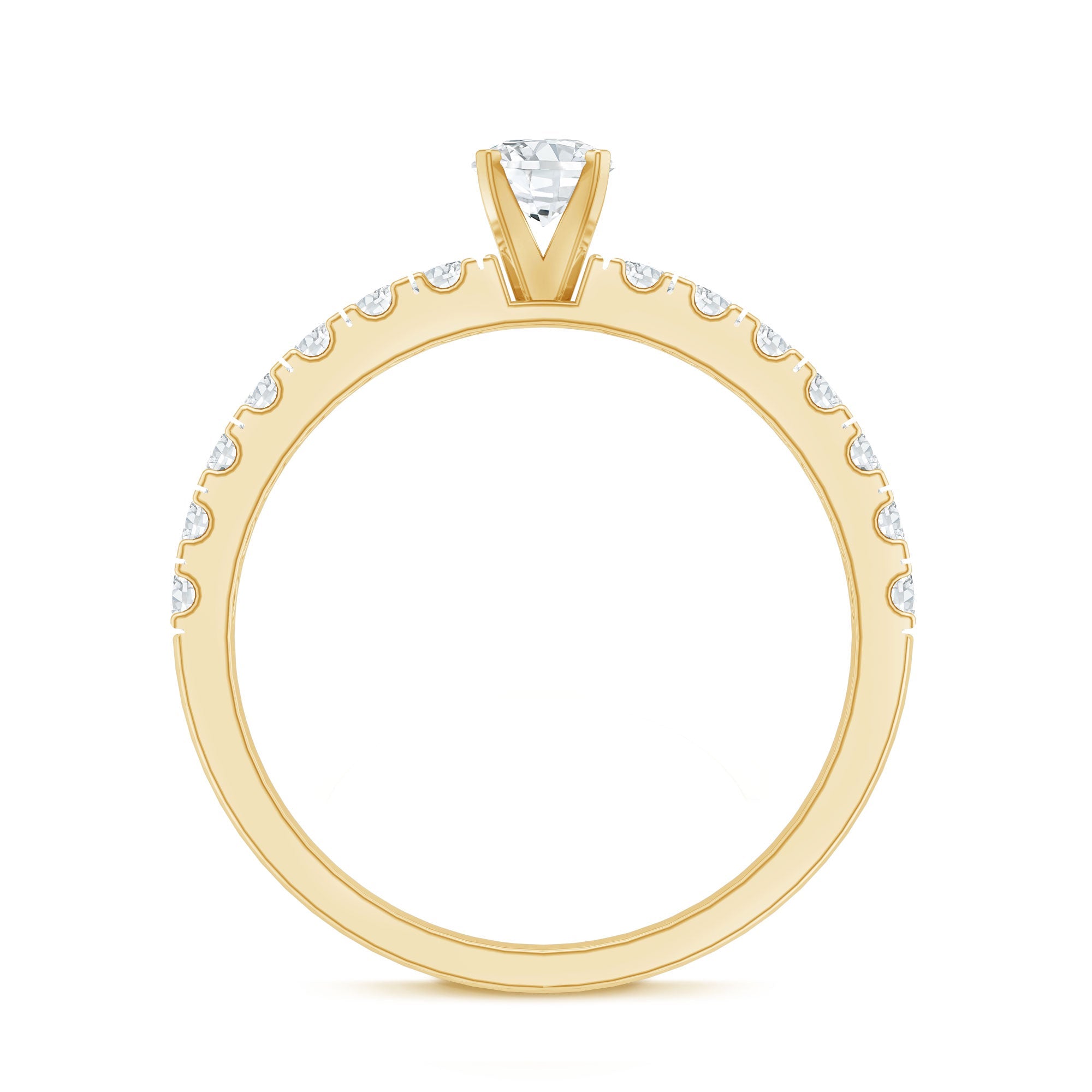 Certified Lab Grown Diamond Engagement Ring with Side Stones