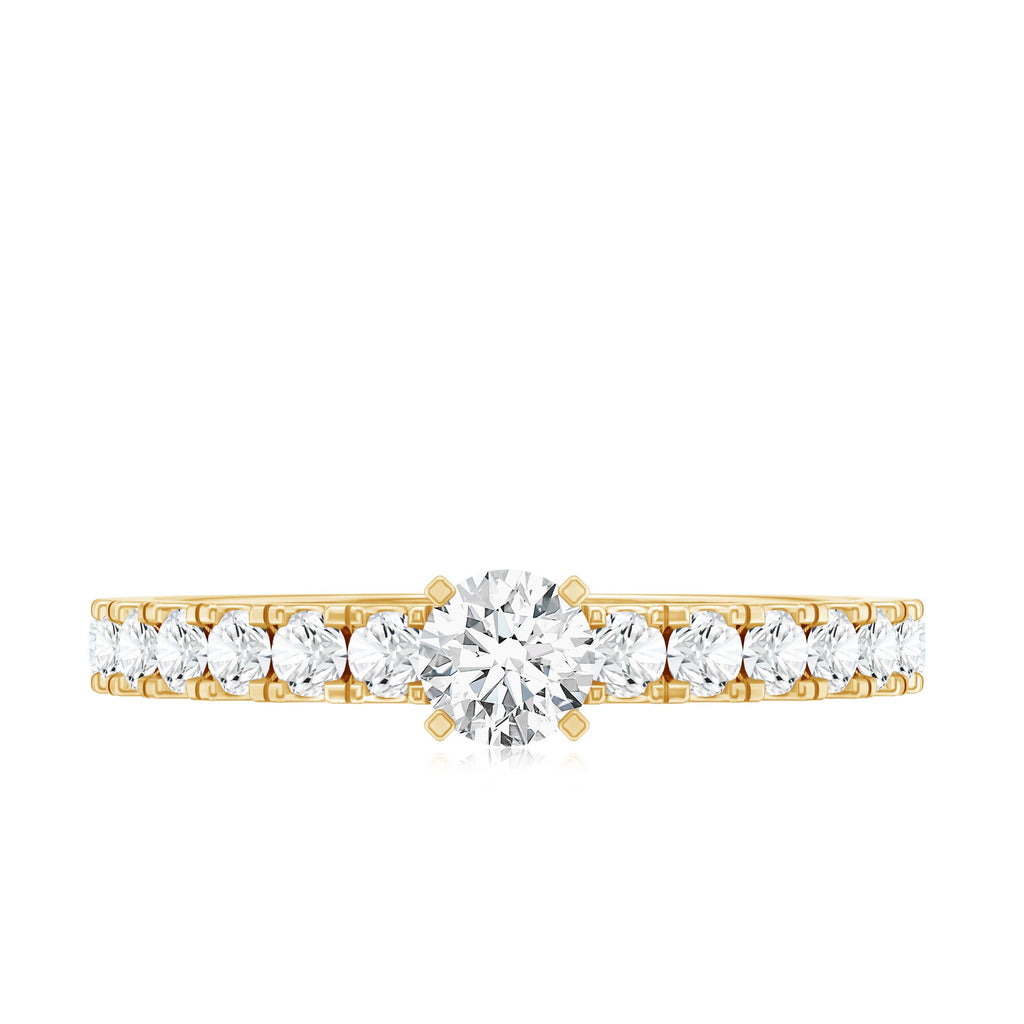 Certified Lab Grown Diamond Engagement Ring with Side Stones