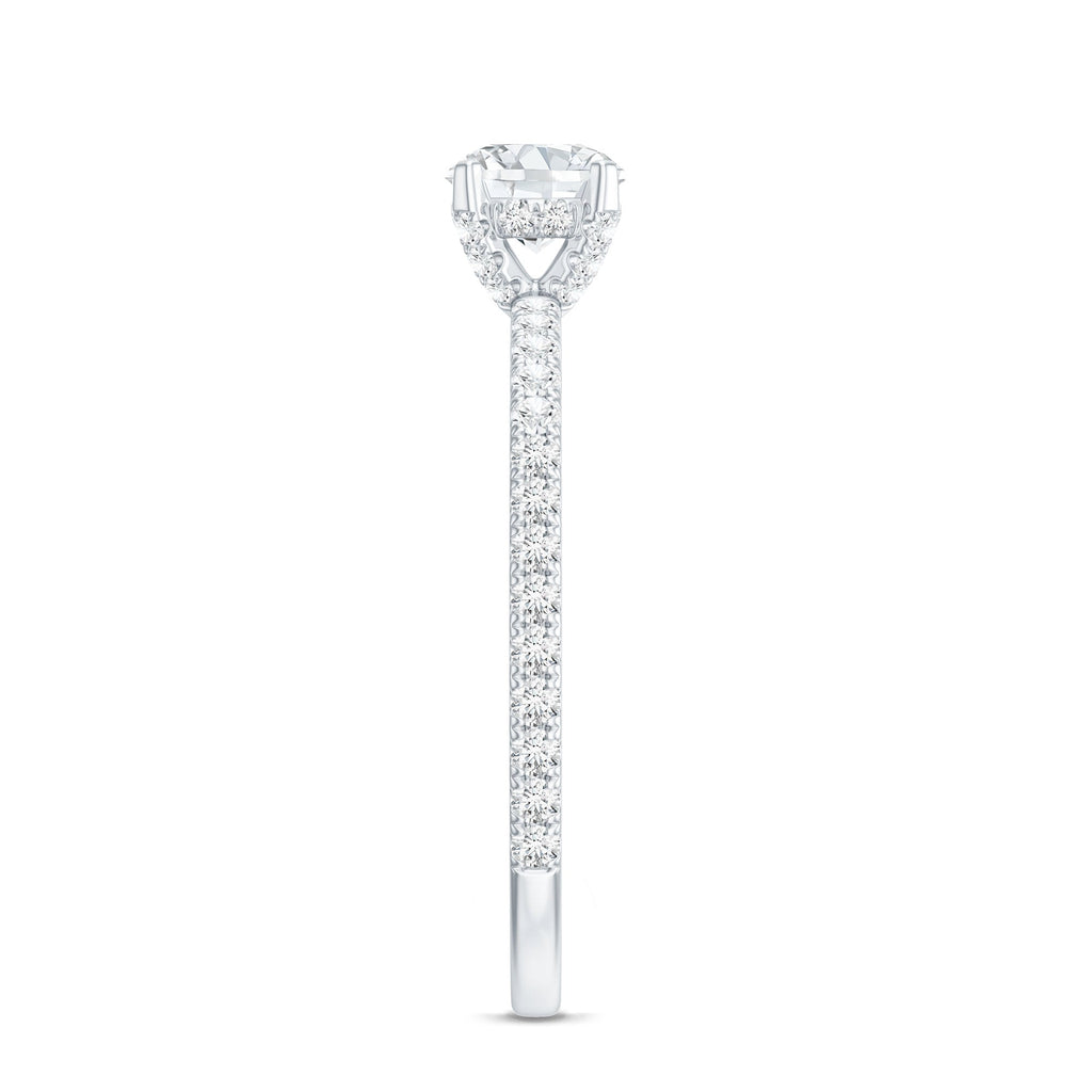 Lab Grown Diamond 5 MM Solitaire Engagement Ring with Side Stones