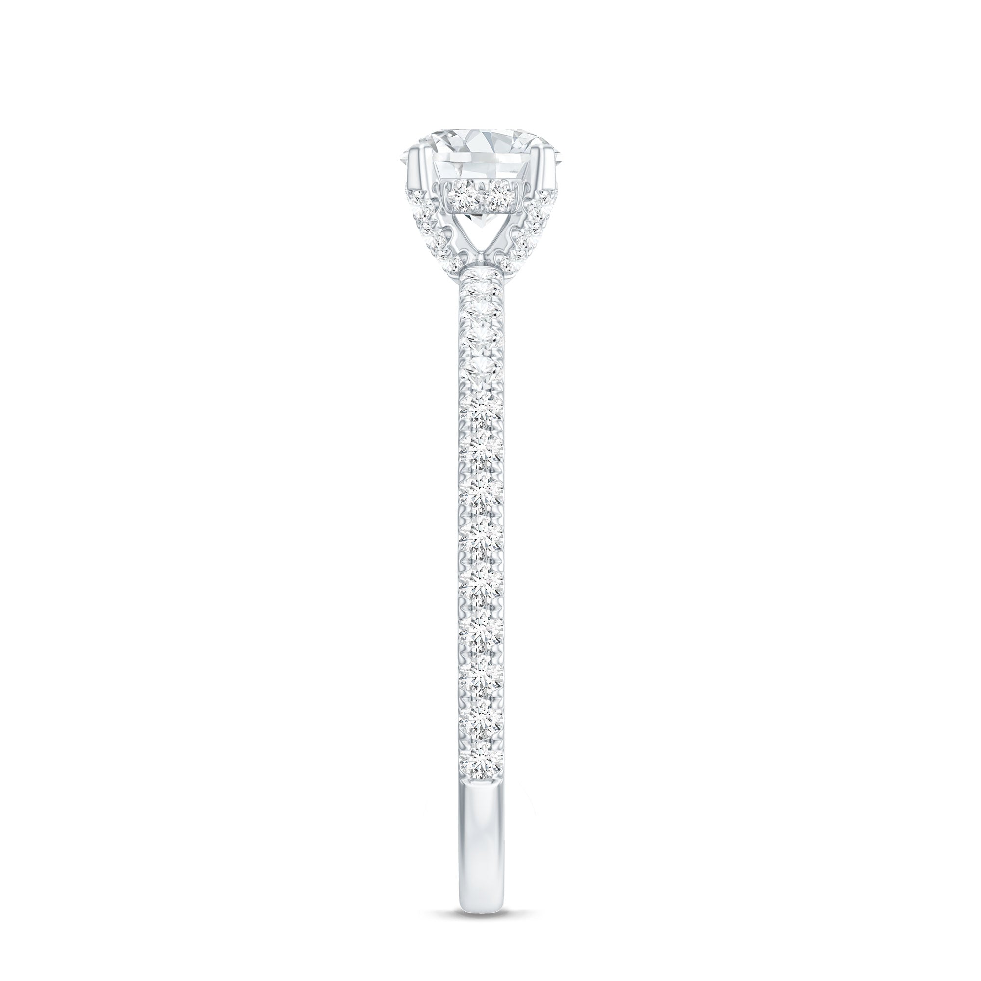 Lab Grown Diamond 5 MM Solitaire Engagement Ring with Side Stones
