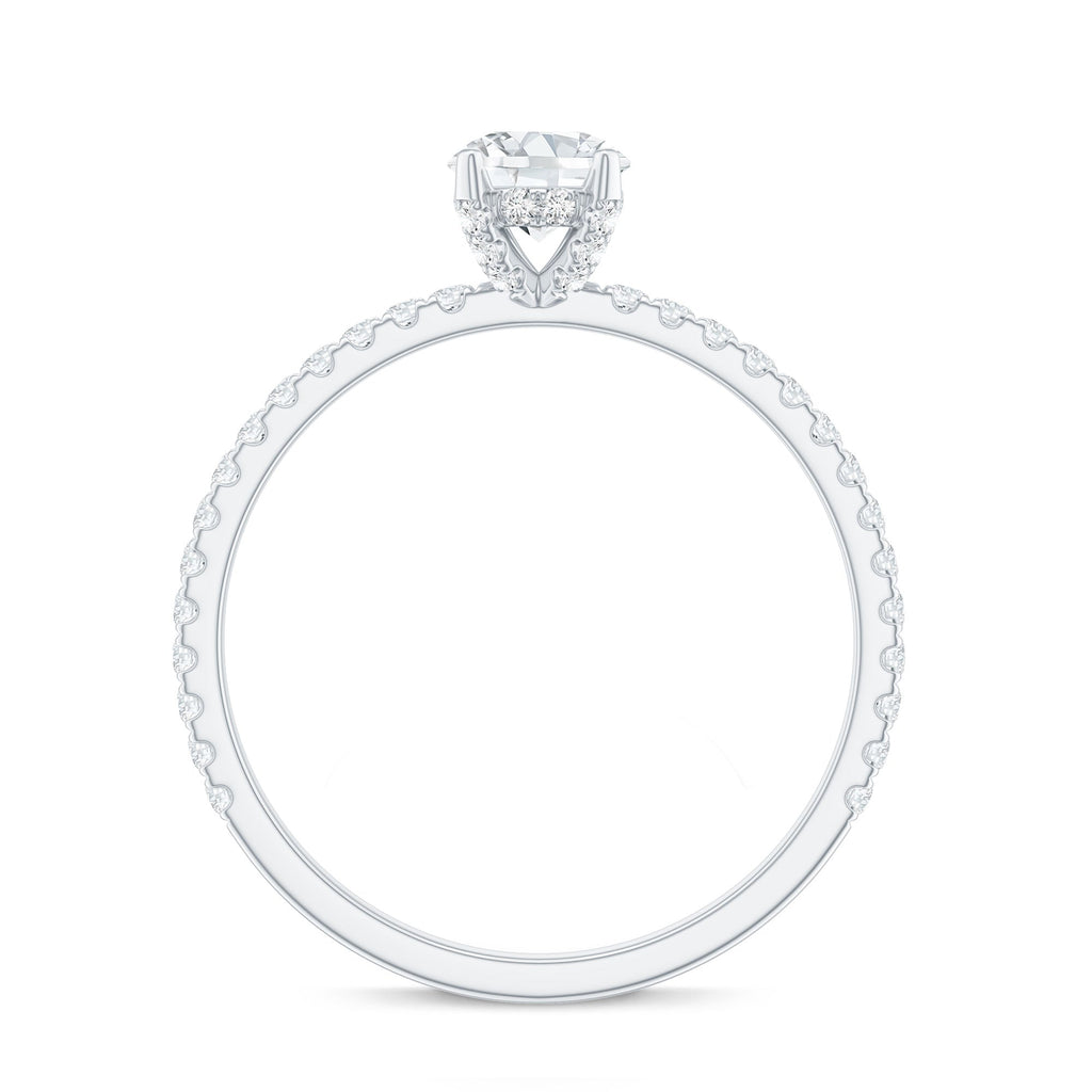 Lab Grown Diamond 5 MM Solitaire Engagement Ring with Side Stones