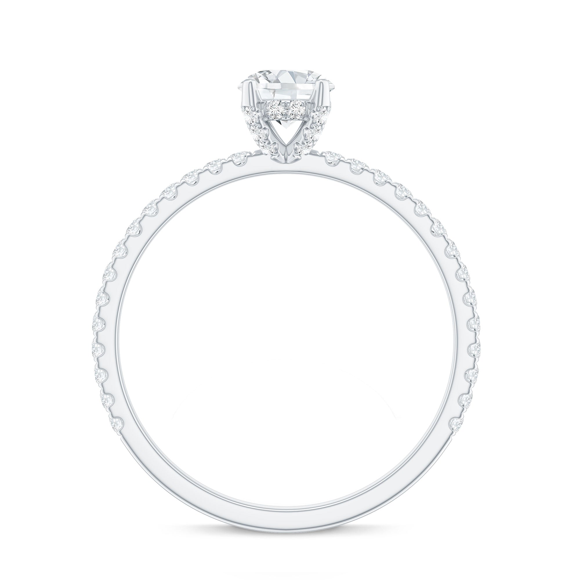 Lab Grown Diamond 5 MM Solitaire Engagement Ring with Side Stones