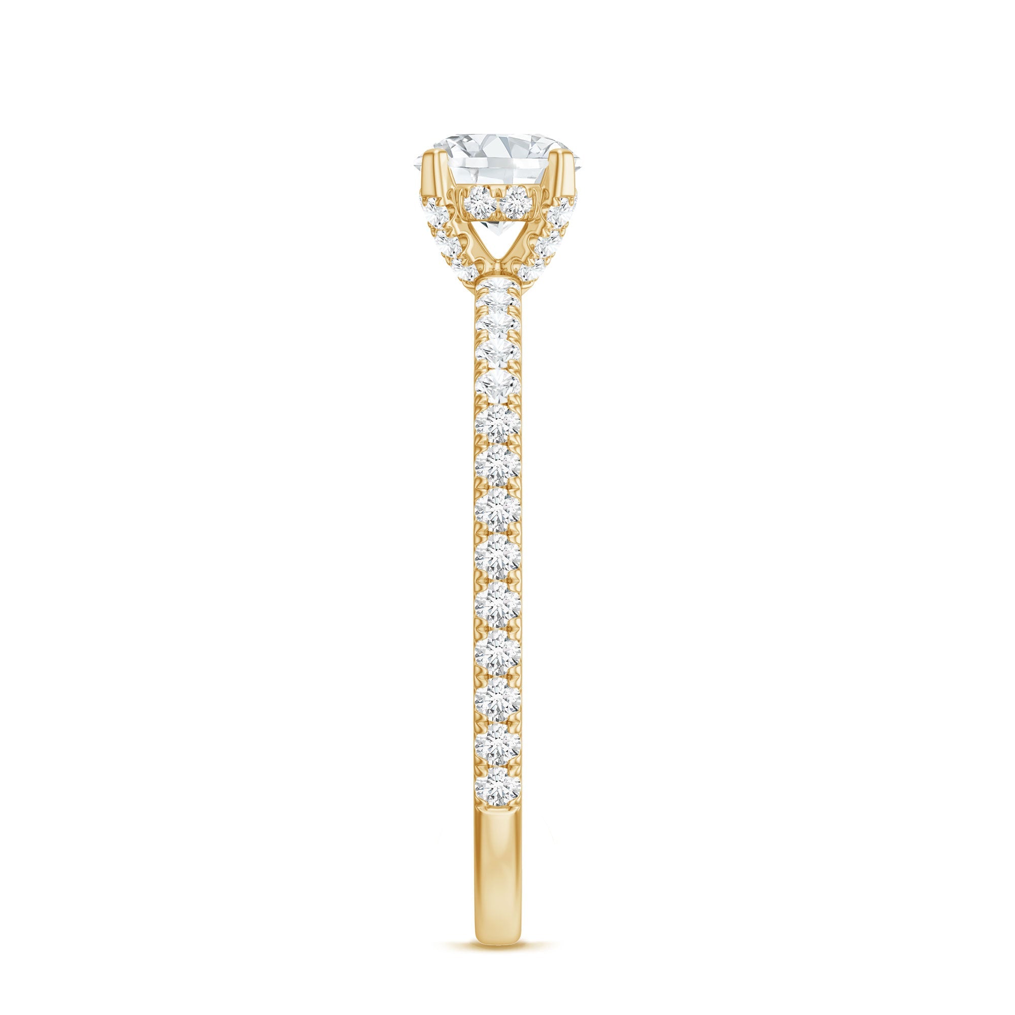 Lab Grown Diamond 5 MM Solitaire Engagement Ring with Side Stones