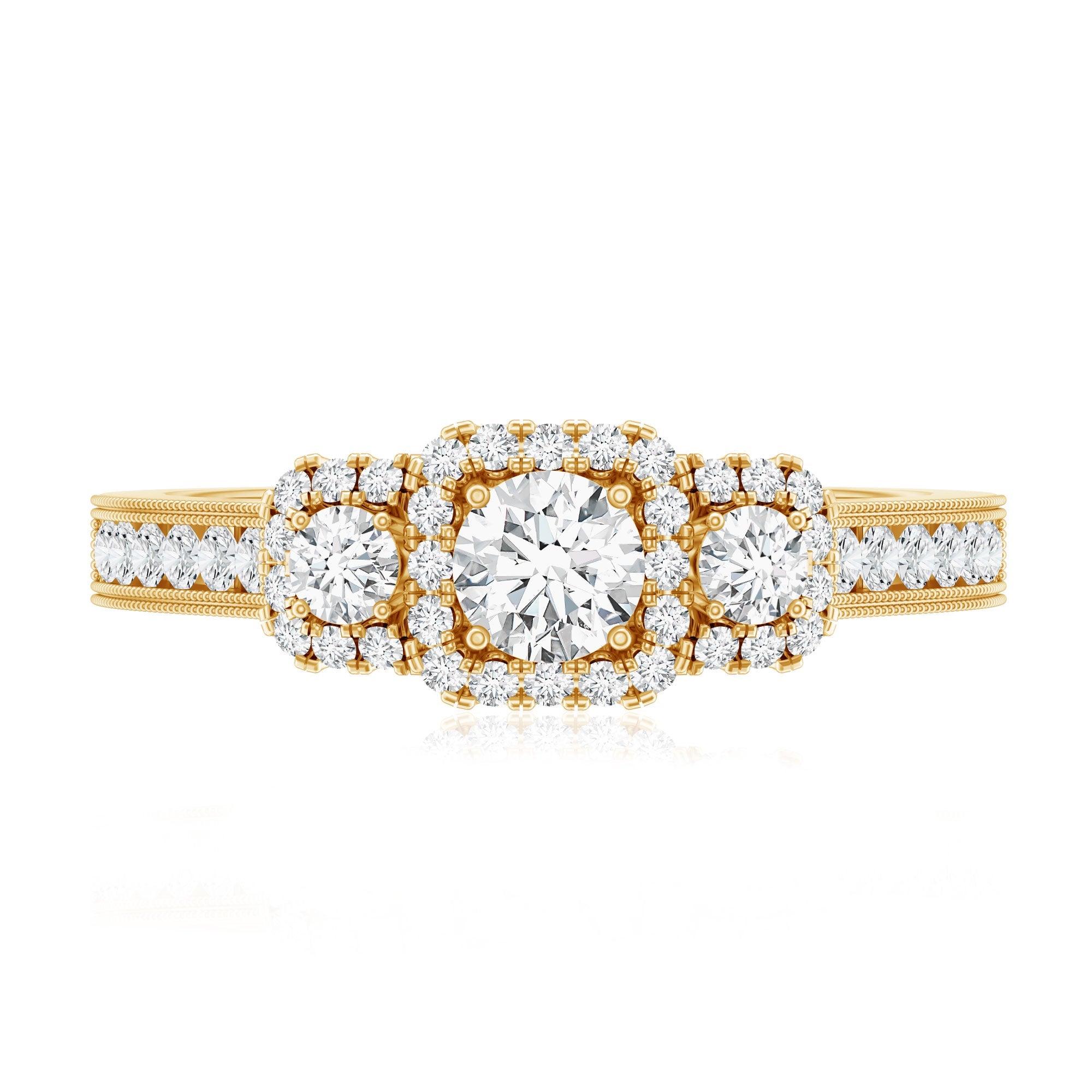 Certified Lab Grown Diamond Three Stone Engagement Ring