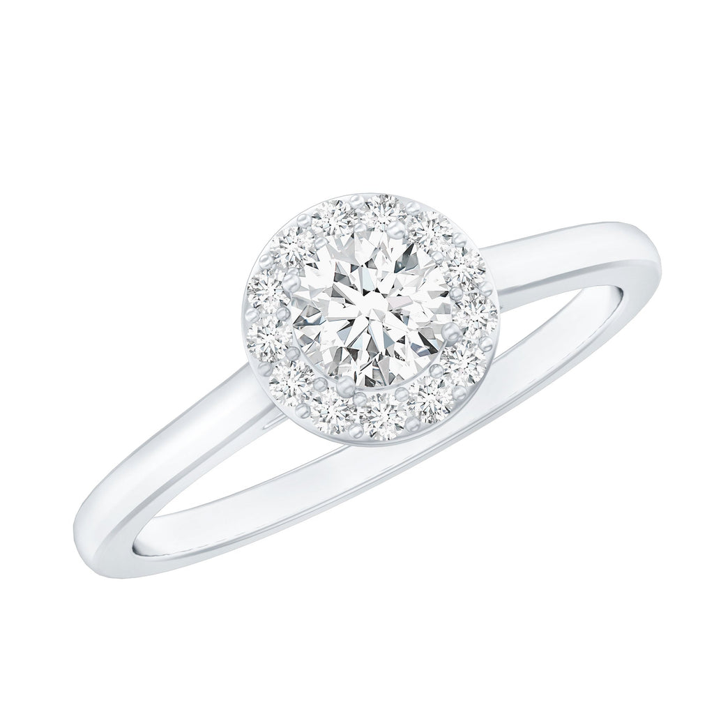 Certified Lab Grown Diamond Halo Promise Engagement Ring