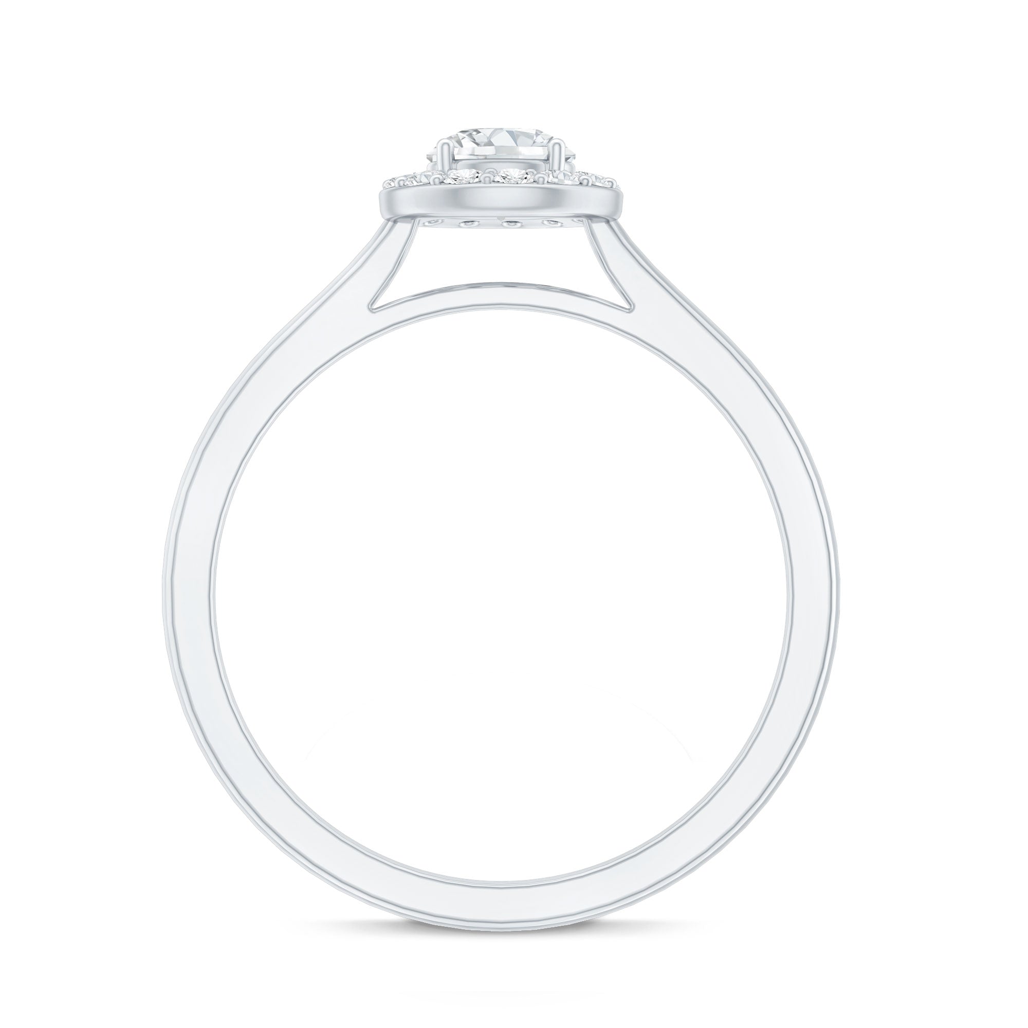 Certified Lab Grown Diamond Halo Promise Engagement Ring