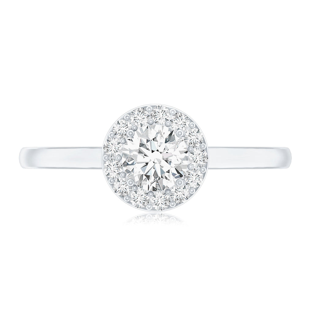 Certified Lab Grown Diamond Halo Promise Engagement Ring