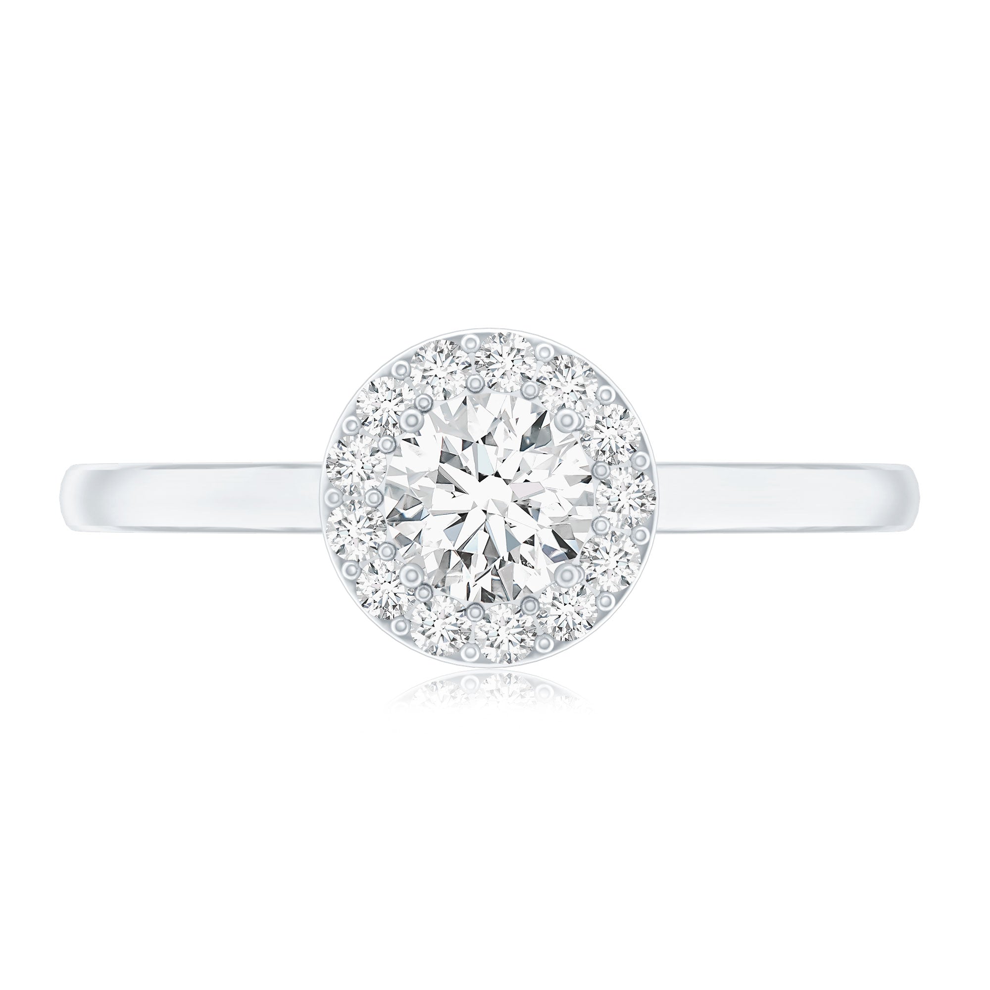 Certified Lab Grown Diamond Halo Promise Engagement Ring