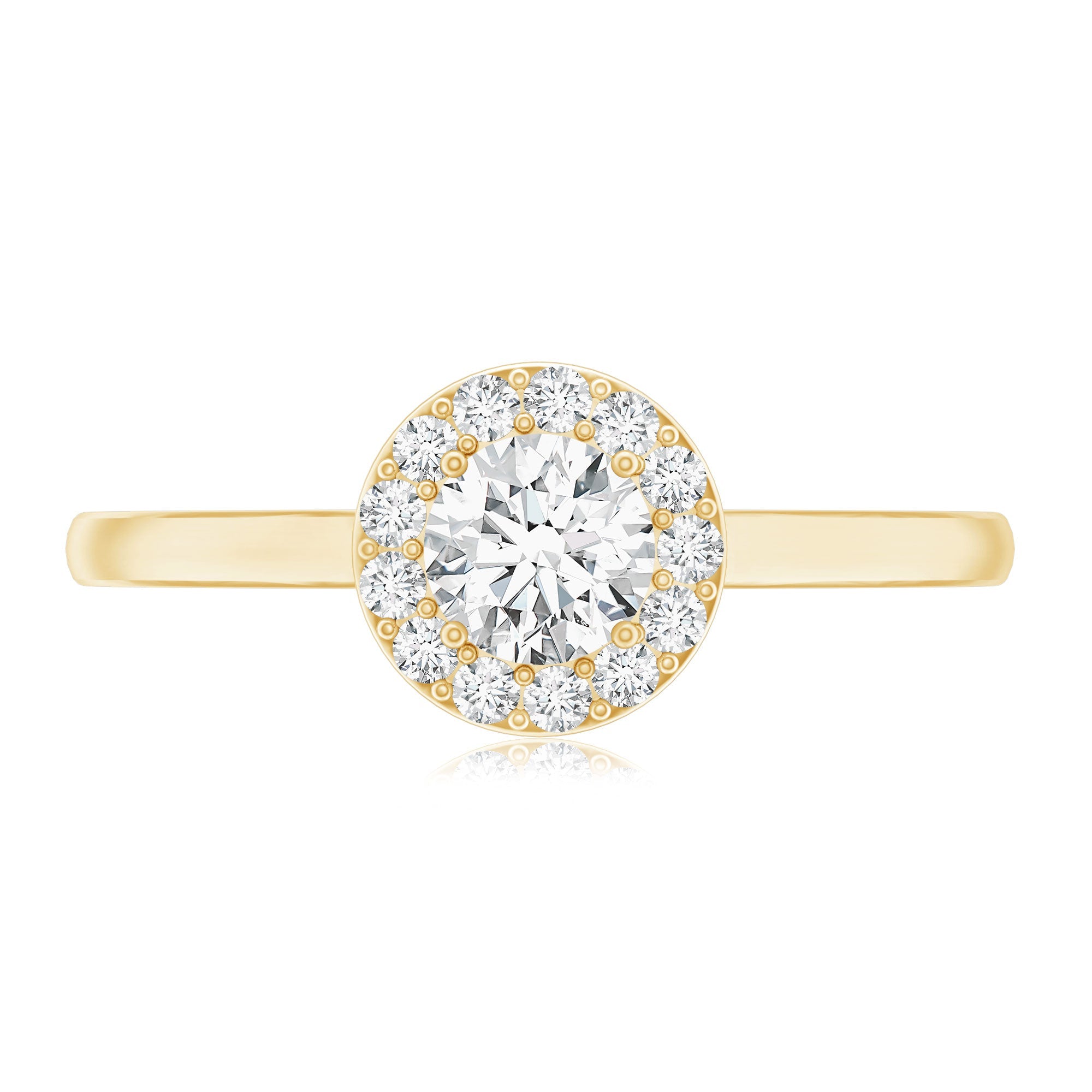 Certified Lab Grown Diamond Halo Promise Engagement Ring