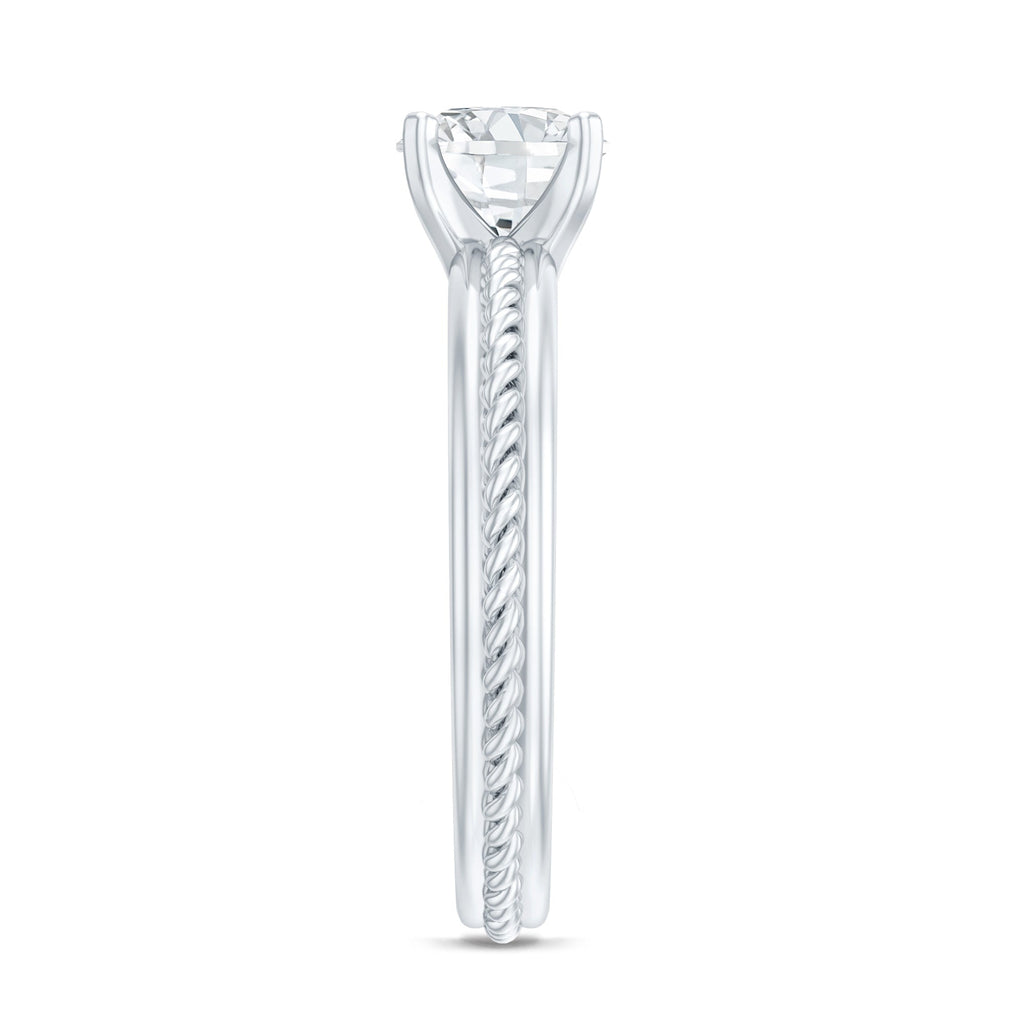 Certified Lab Grown Diamond 5 MM Round Solitaire Promise Ring