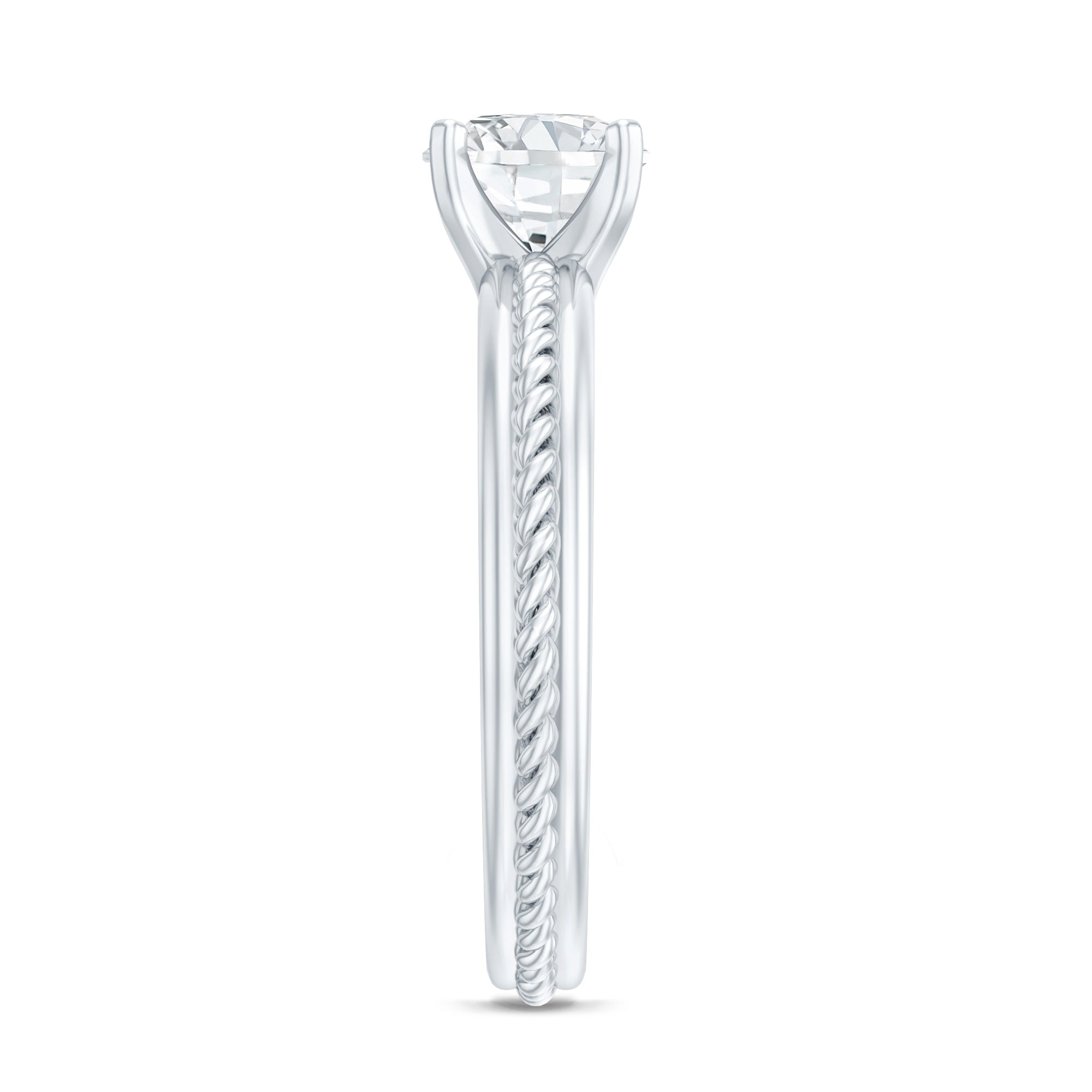 Certified Lab Grown Diamond 5 MM Round Solitaire Promise Ring