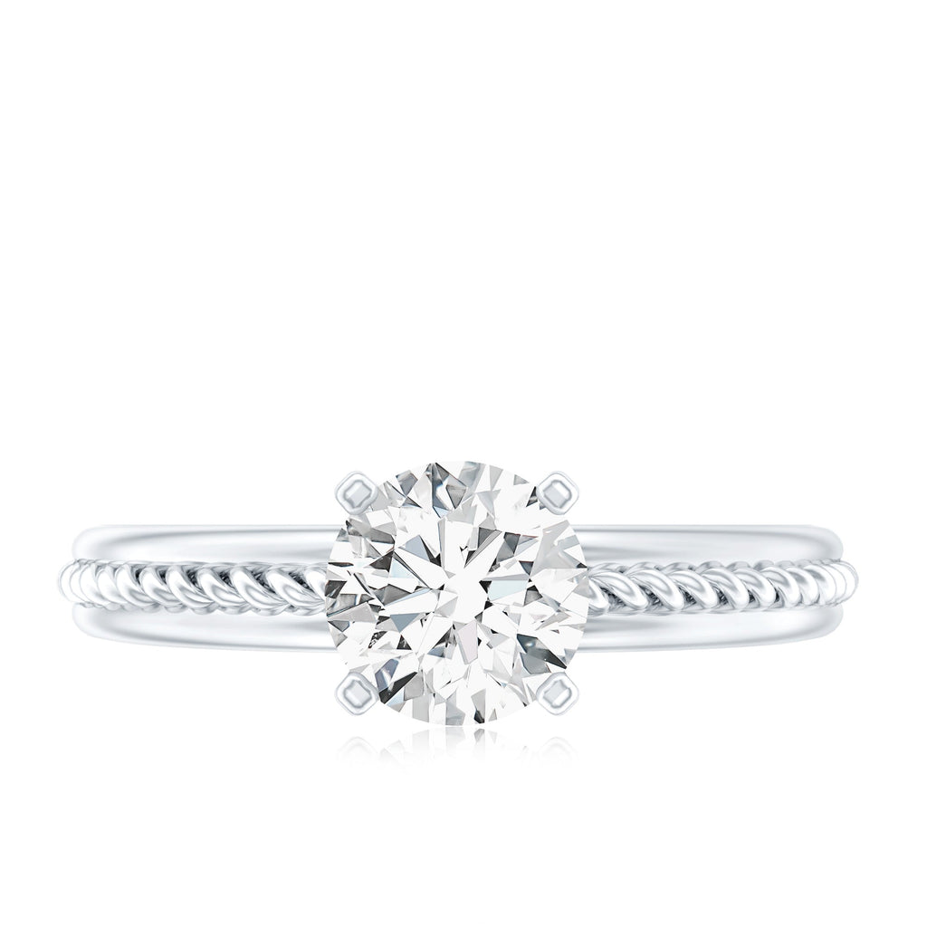 Certified Lab Grown Diamond 5 MM Round Solitaire Promise Ring