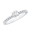 5 MM Lab Grown Diamond Simple Engagement Ring with Side Stones