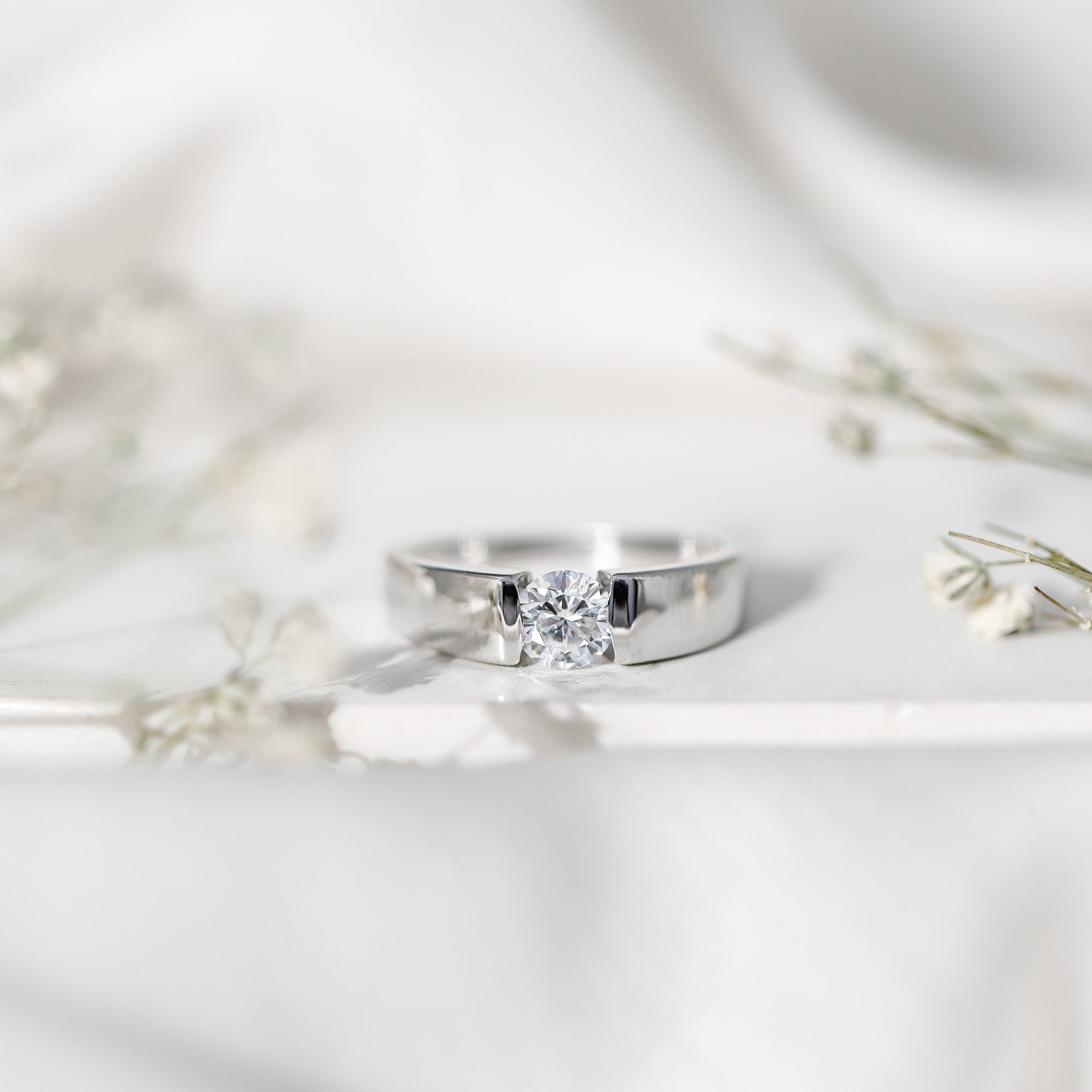 Lab Grown Diamond 5 MM Solitaire Band Ring