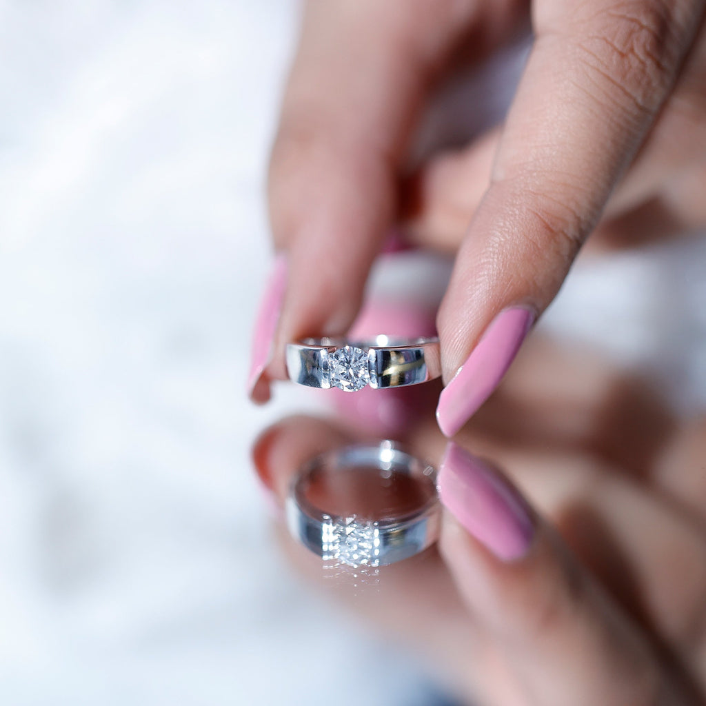 Lab Grown Diamond 5 MM Solitaire Band Ring