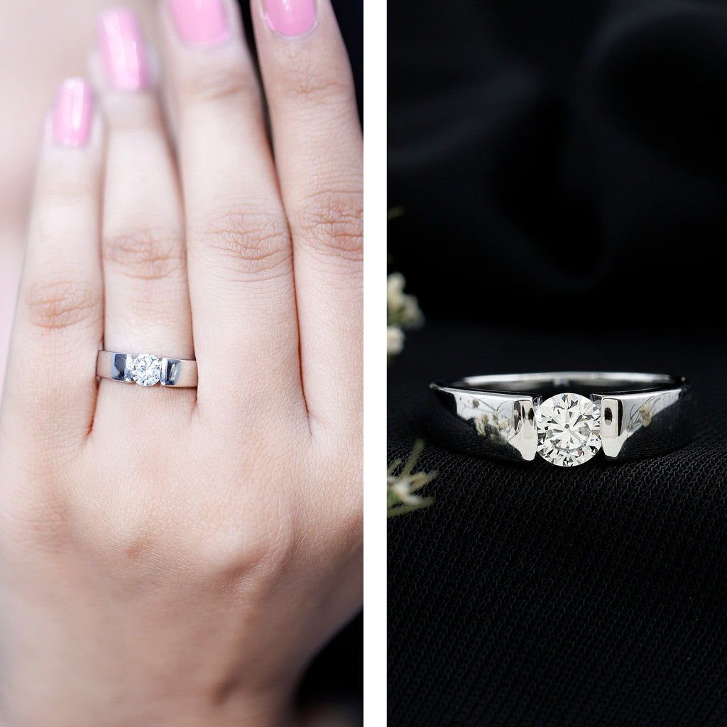 Lab Grown Diamond 5 MM Solitaire Band Ring