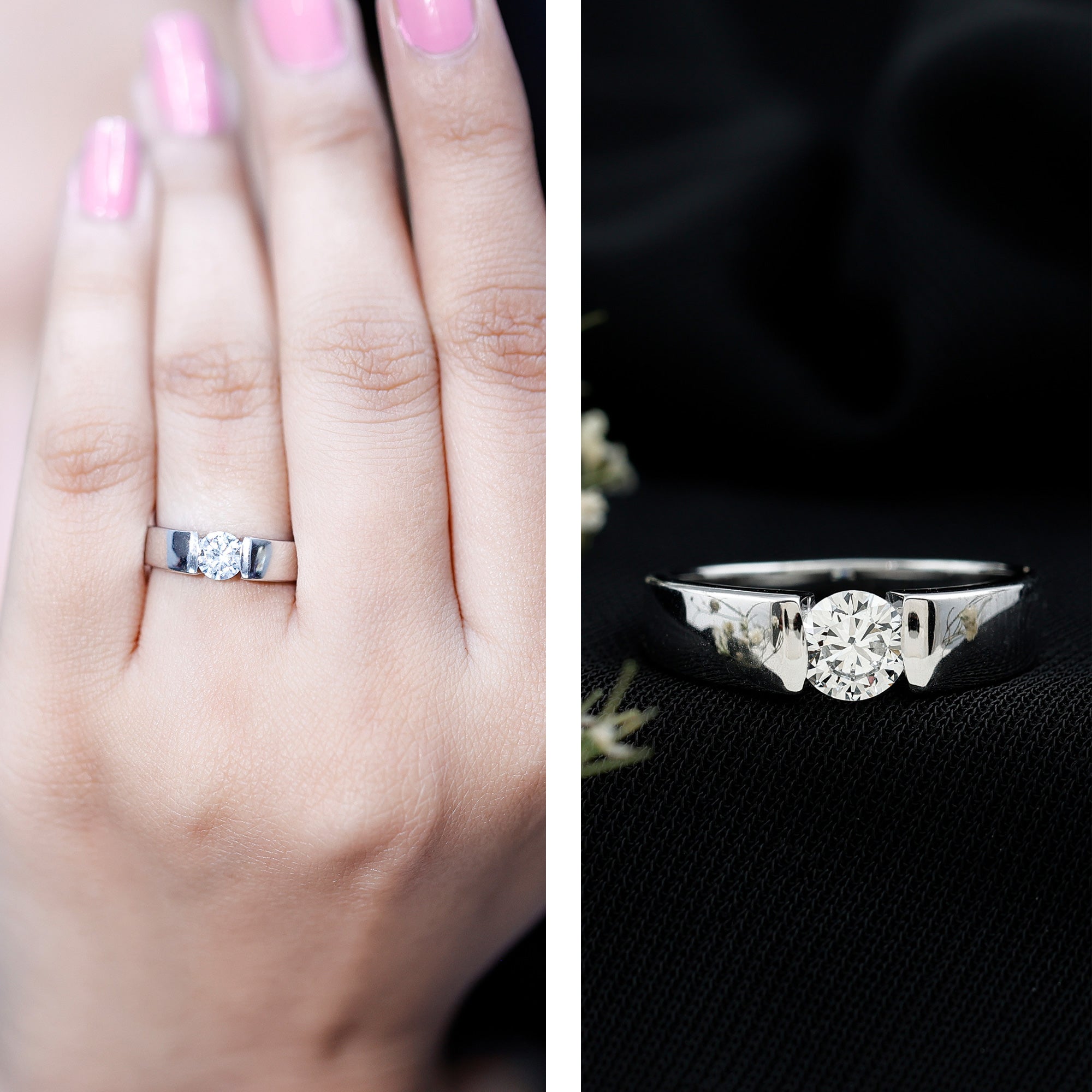 Lab Grown Diamond 5 MM Solitaire Band Ring
