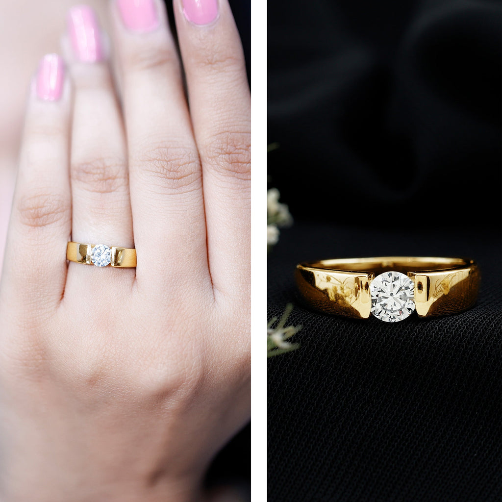 Lab Grown Diamond 5 MM Solitaire Band Ring