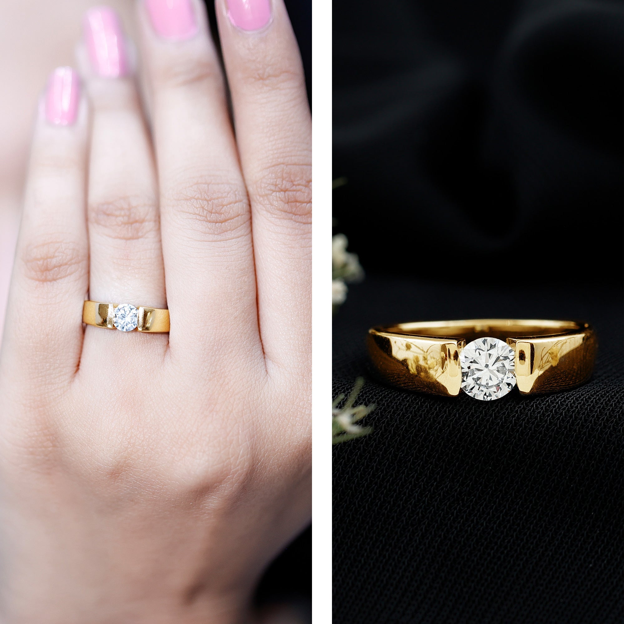 Lab Grown Diamond 5 MM Solitaire Band Ring