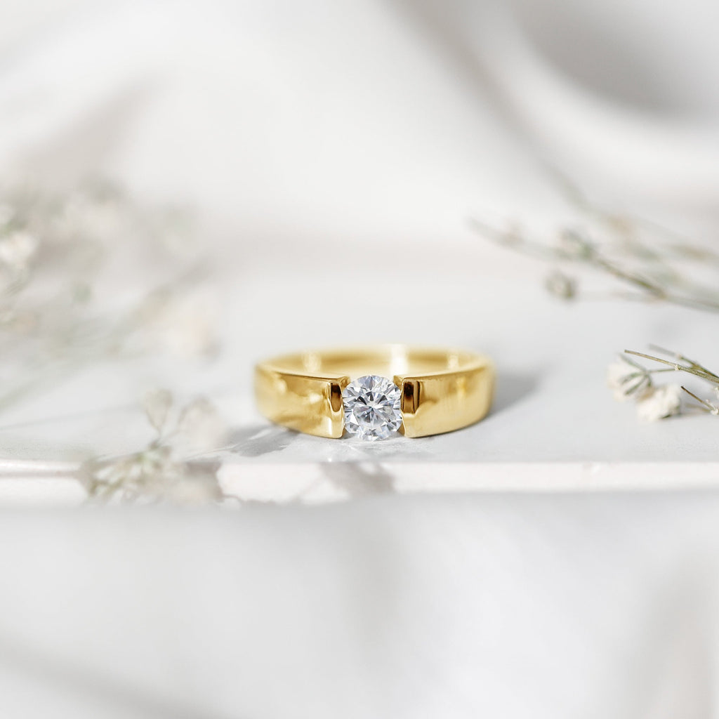 Lab Grown Diamond 5 MM Solitaire Band Ring