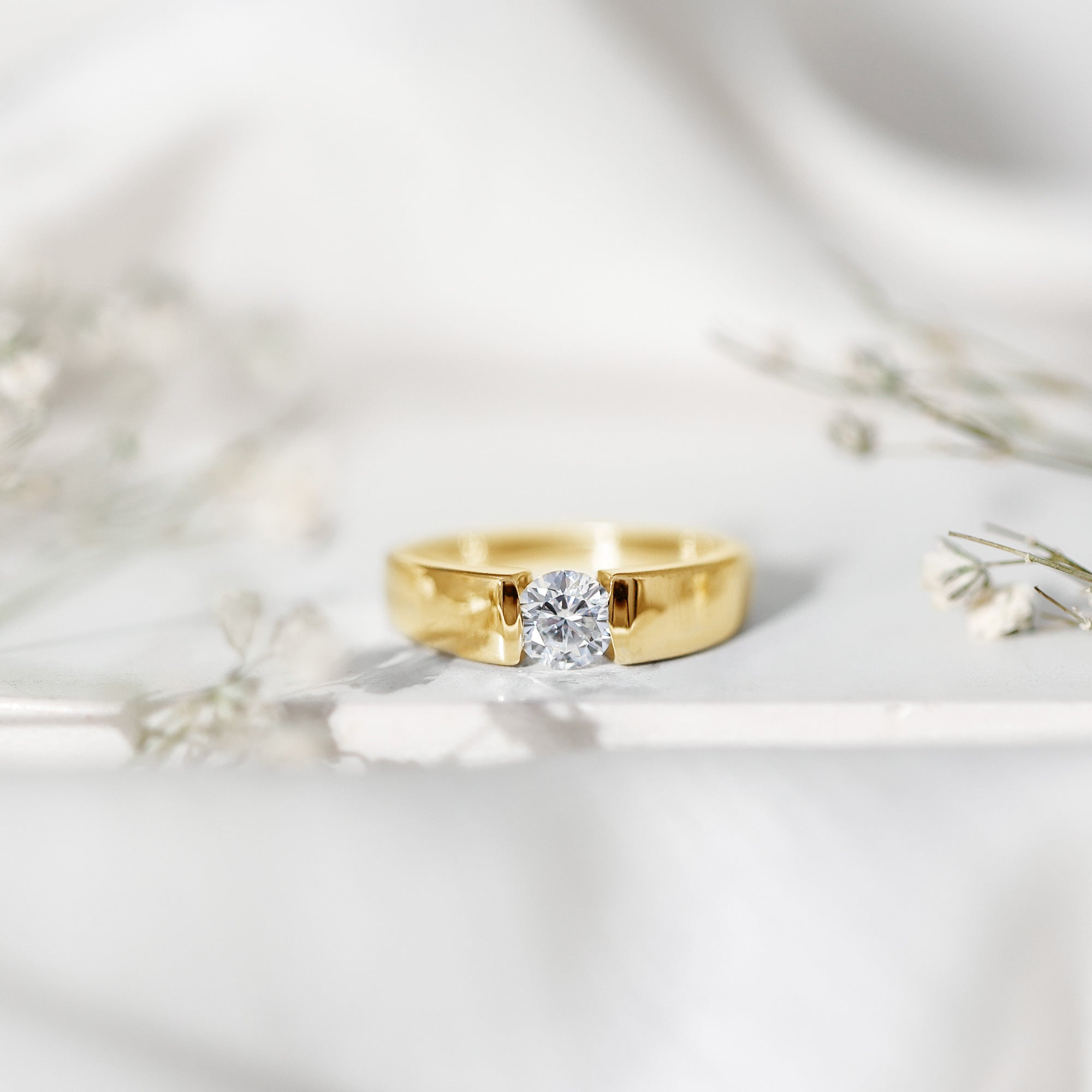 Lab Grown Diamond 5 MM Solitaire Band Ring