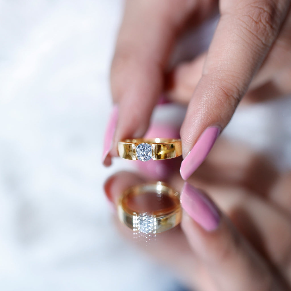Lab Grown Diamond 5 MM Solitaire Band Ring