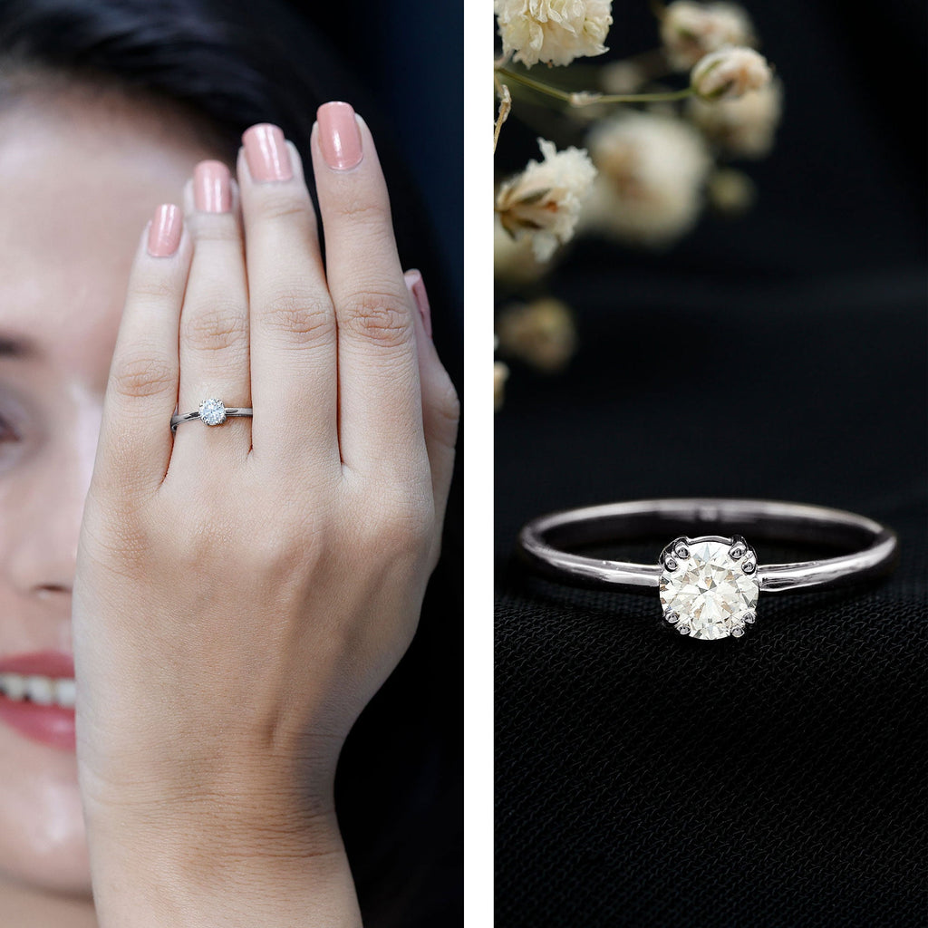 Certified 5 MM Lab Grown Diamond Solitaire Promise Ring