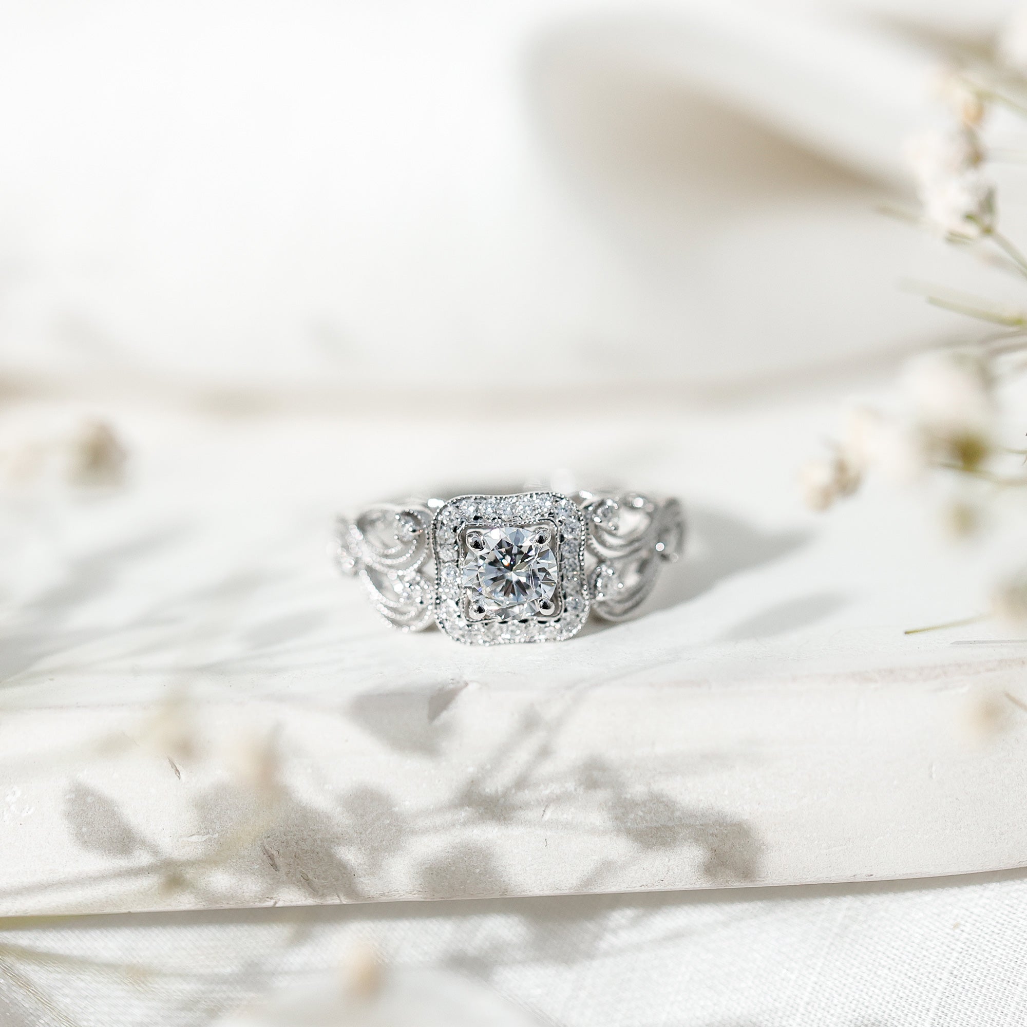 Certified Lab Grown Diamond Art Deco Engagement Ring For Women