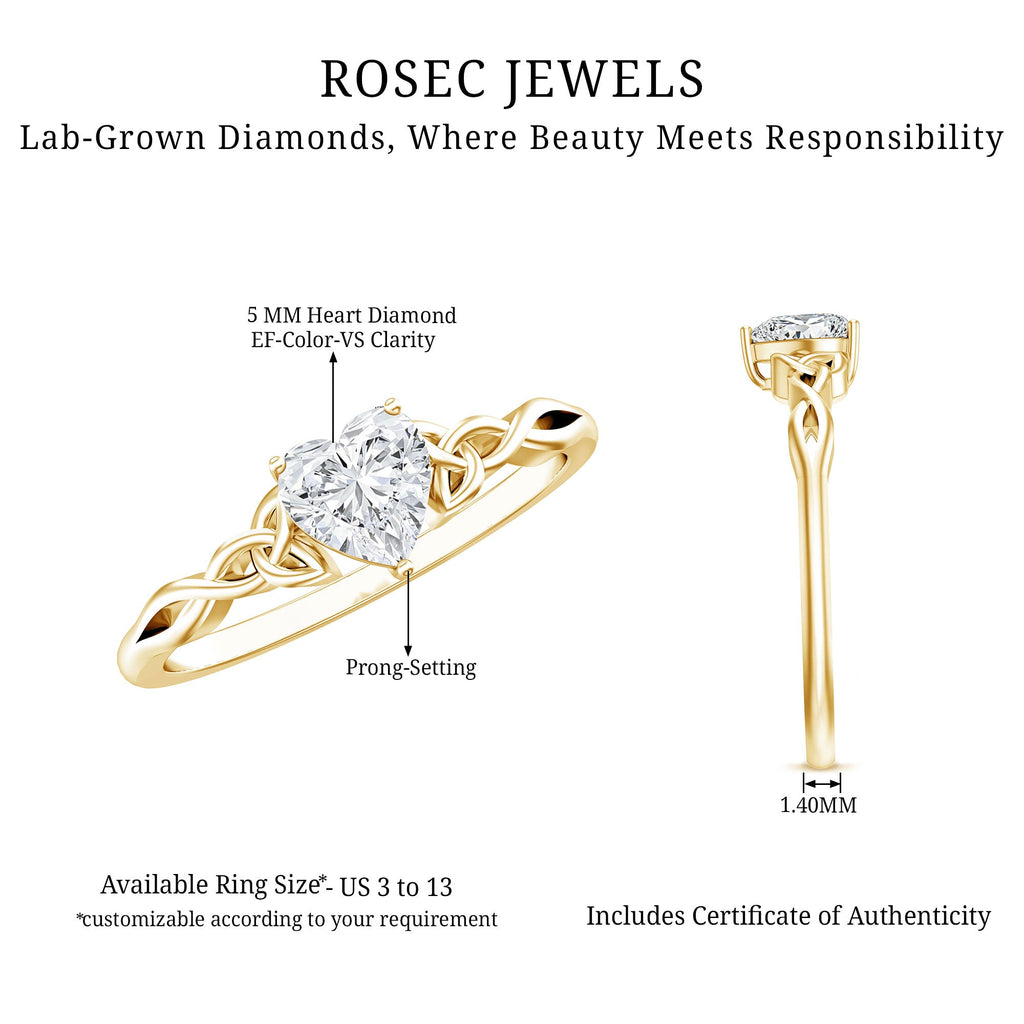 Certified Lab Grown Diamond 5 MM Heart Promise Ring