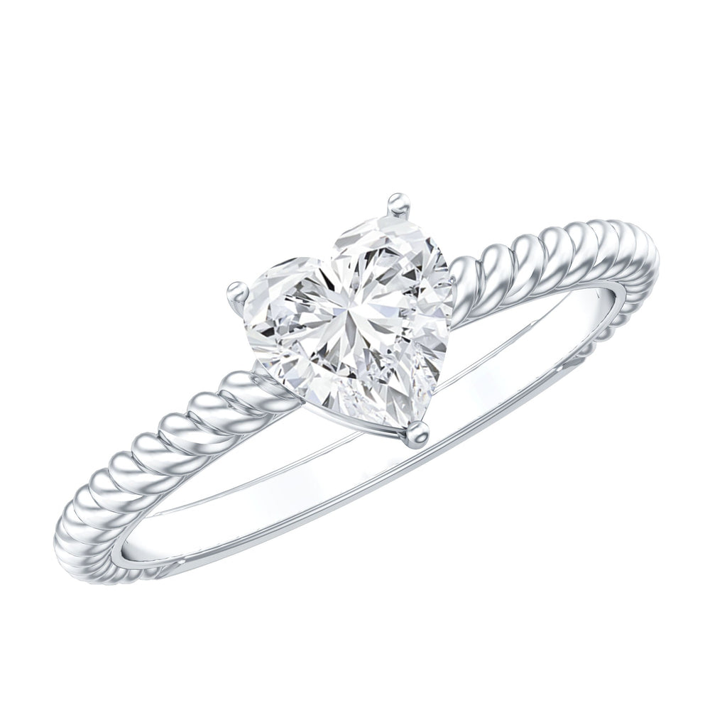 Certified 5 MM Heart Lab Grown Diamond Solitaire Promise Ring