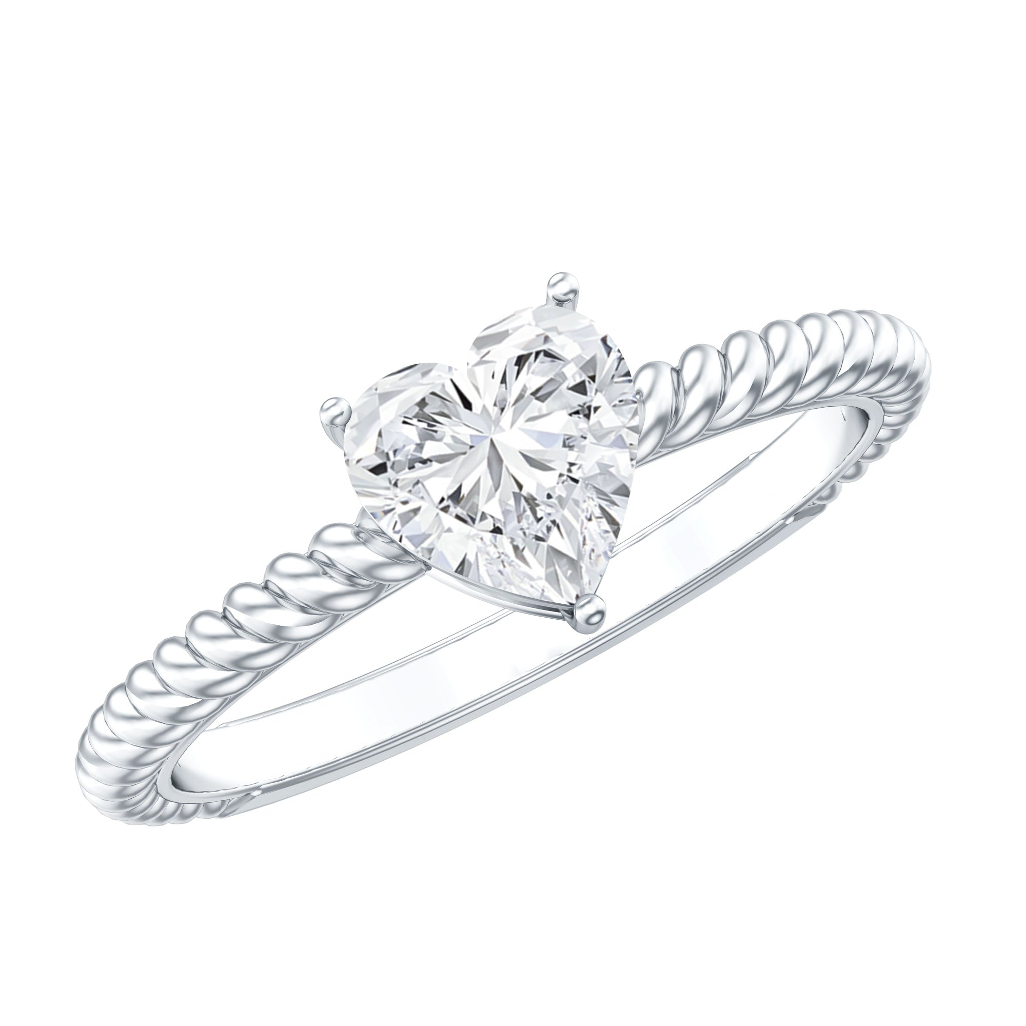 Certified 5 MM Heart Lab Grown Diamond Solitaire Promise Ring
