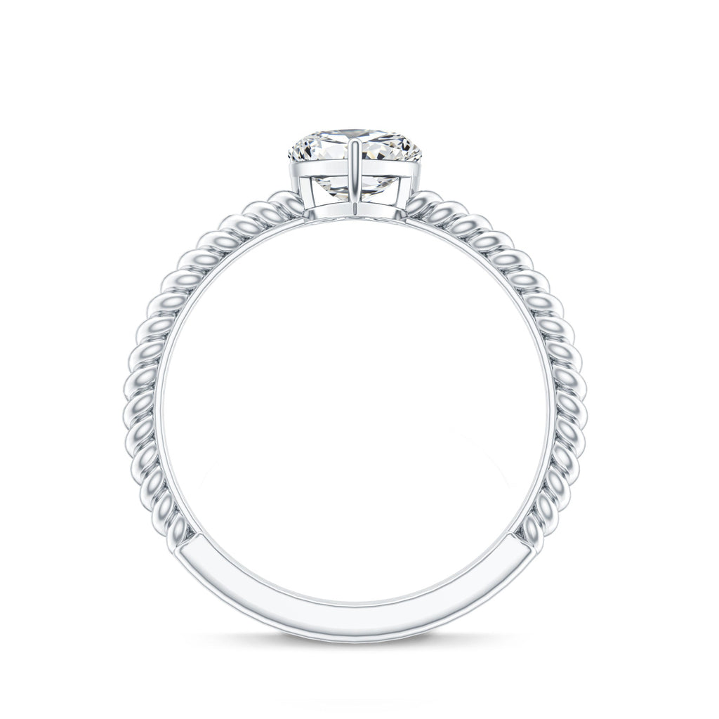 Certified 5 MM Heart Lab Grown Diamond Solitaire Promise Ring
