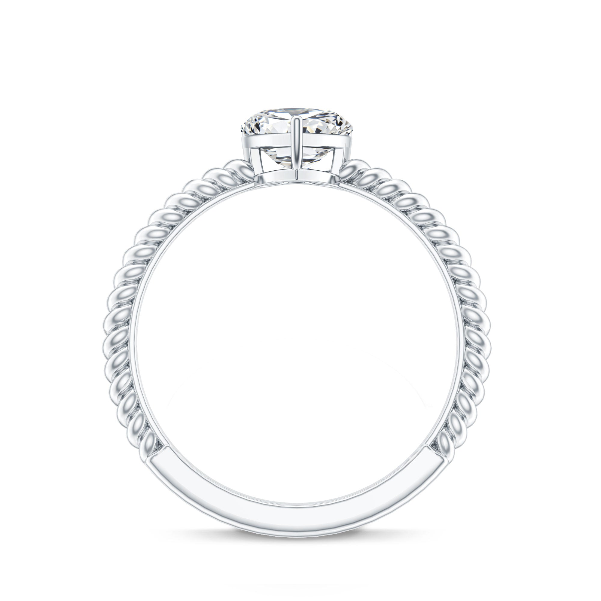 Certified 5 MM Heart Lab Grown Diamond Solitaire Promise Ring