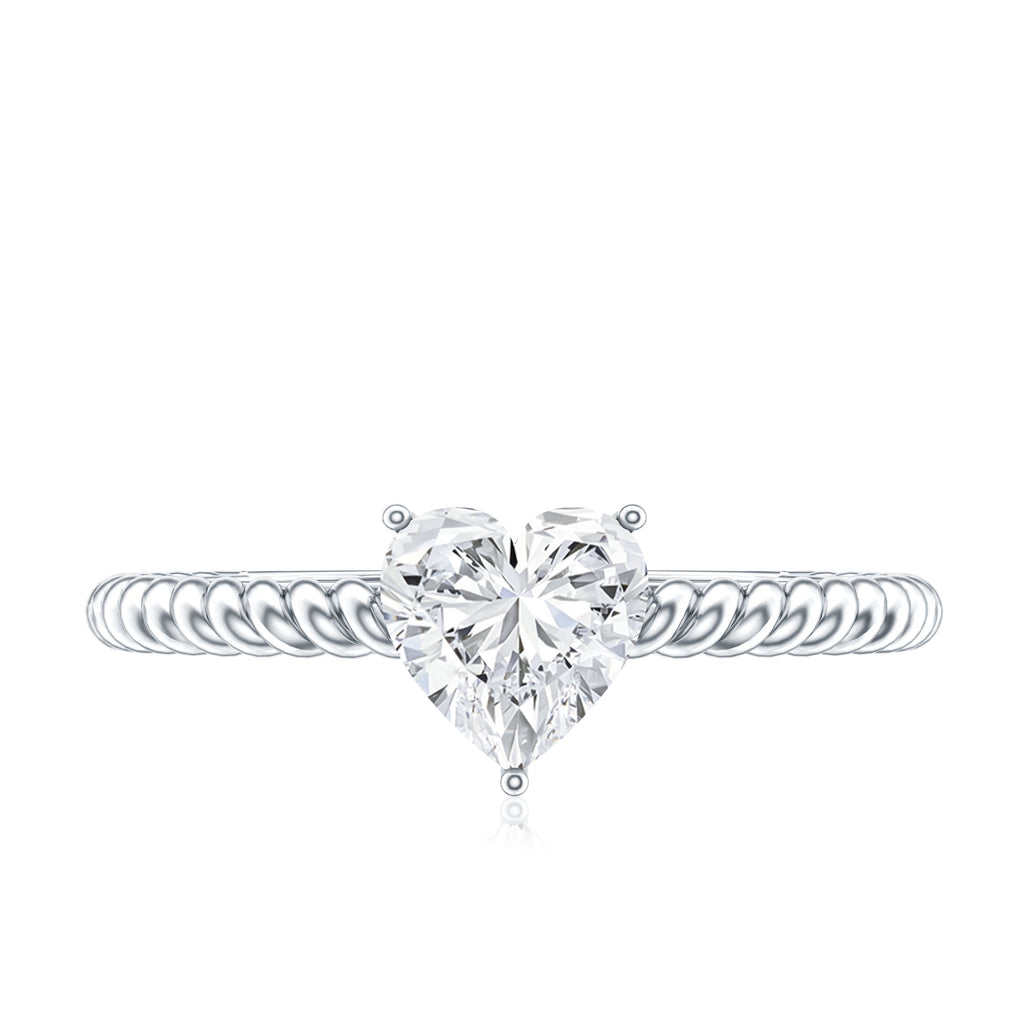 Certified 5 MM Heart Lab Grown Diamond Solitaire Promise Ring