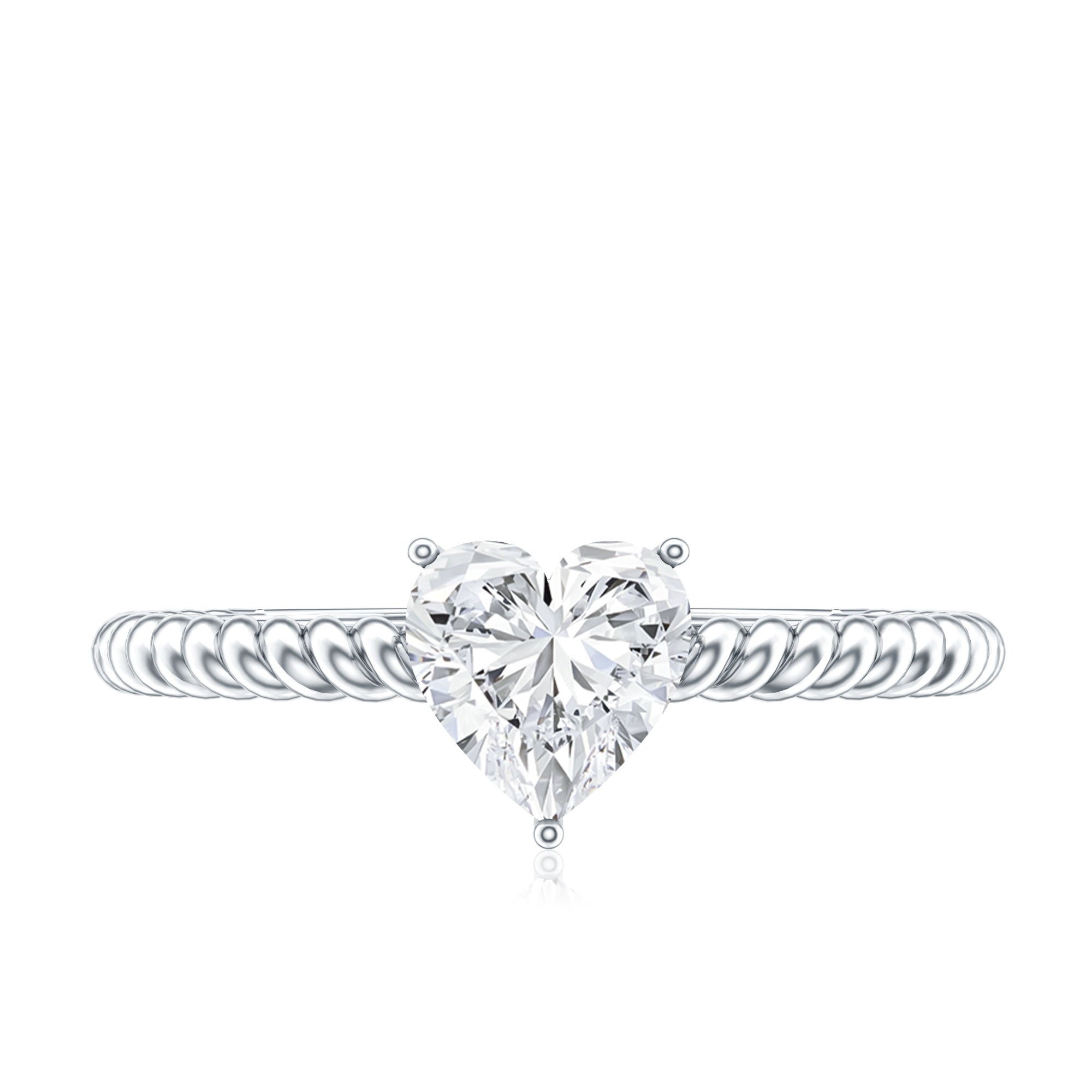 Certified 5 MM Heart Lab Grown Diamond Solitaire Promise Ring