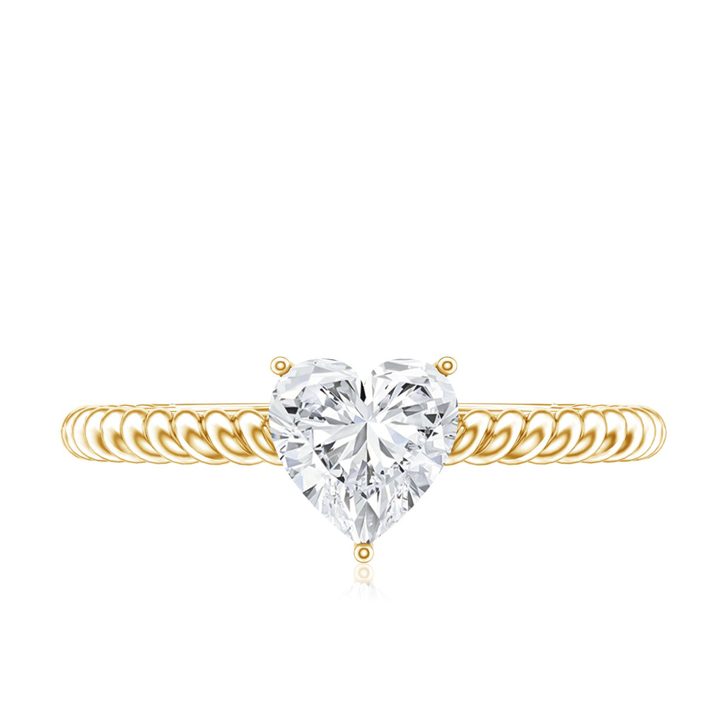 Certified 5 MM Heart Lab Grown Diamond Solitaire Promise Ring