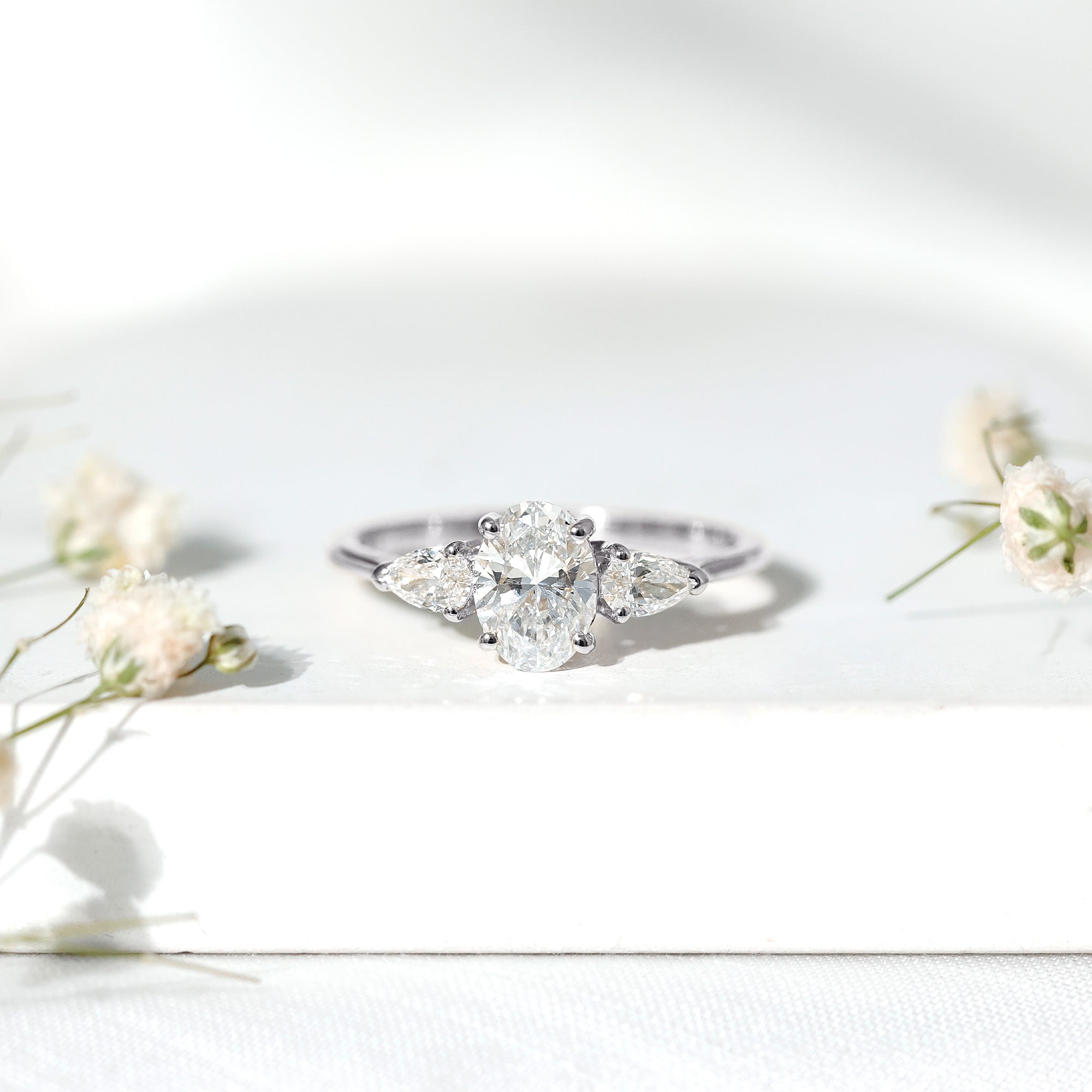 Lab Grown Diamond Past Present Future Engagement Ring For Women