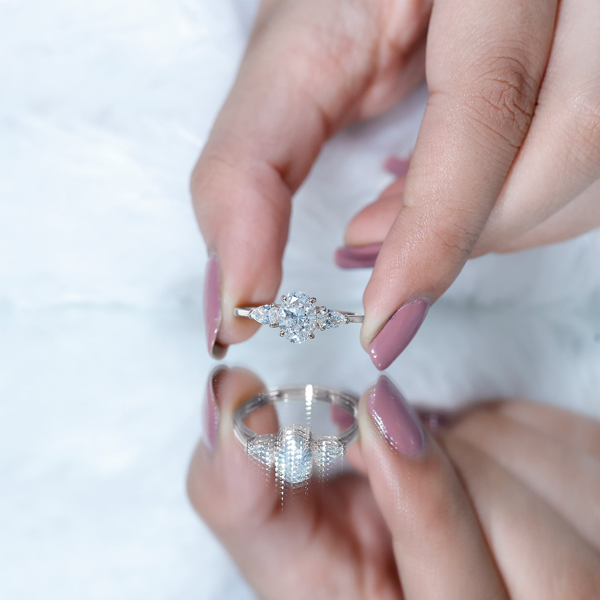 Lab Grown Diamond Past Present Future Engagement Ring For Women
