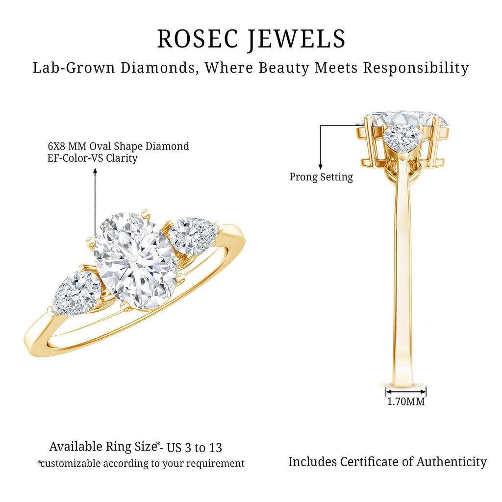 Lab Grown Diamond Past Present Future Engagement Ring For Women
