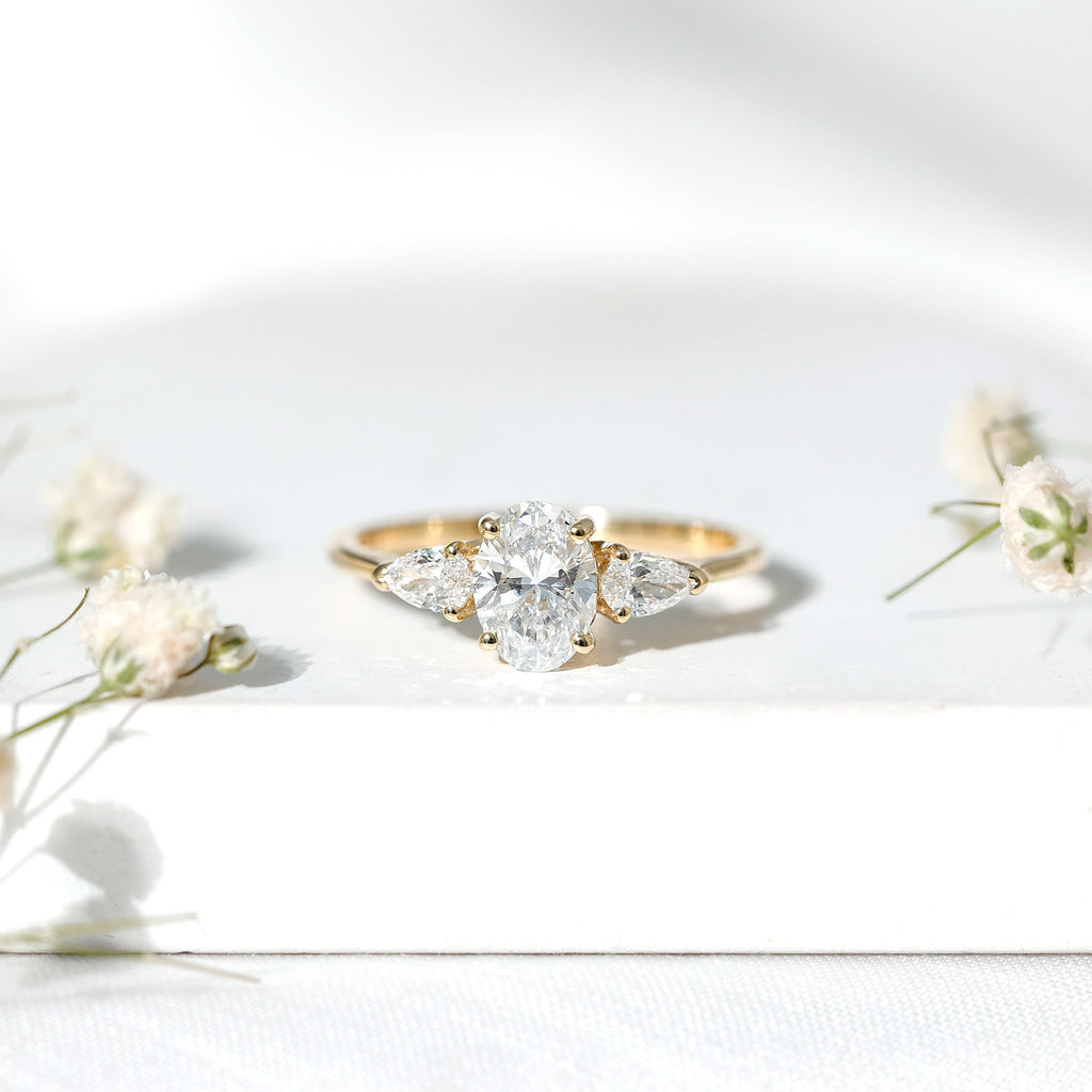 Lab Grown Diamond Past Present Future Engagement Ring For Women