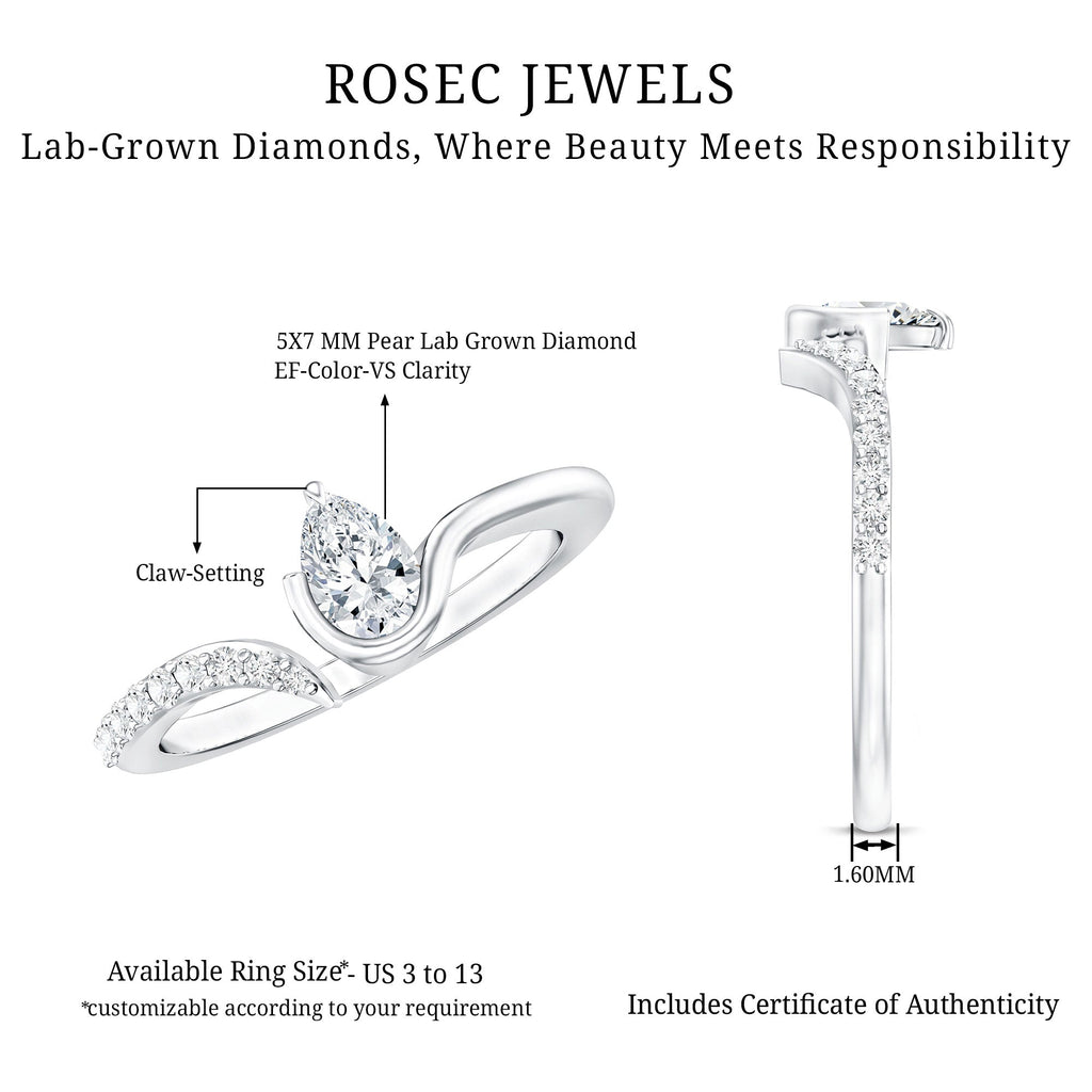 Certified Lab Grown Diamond Designer Promise Ring