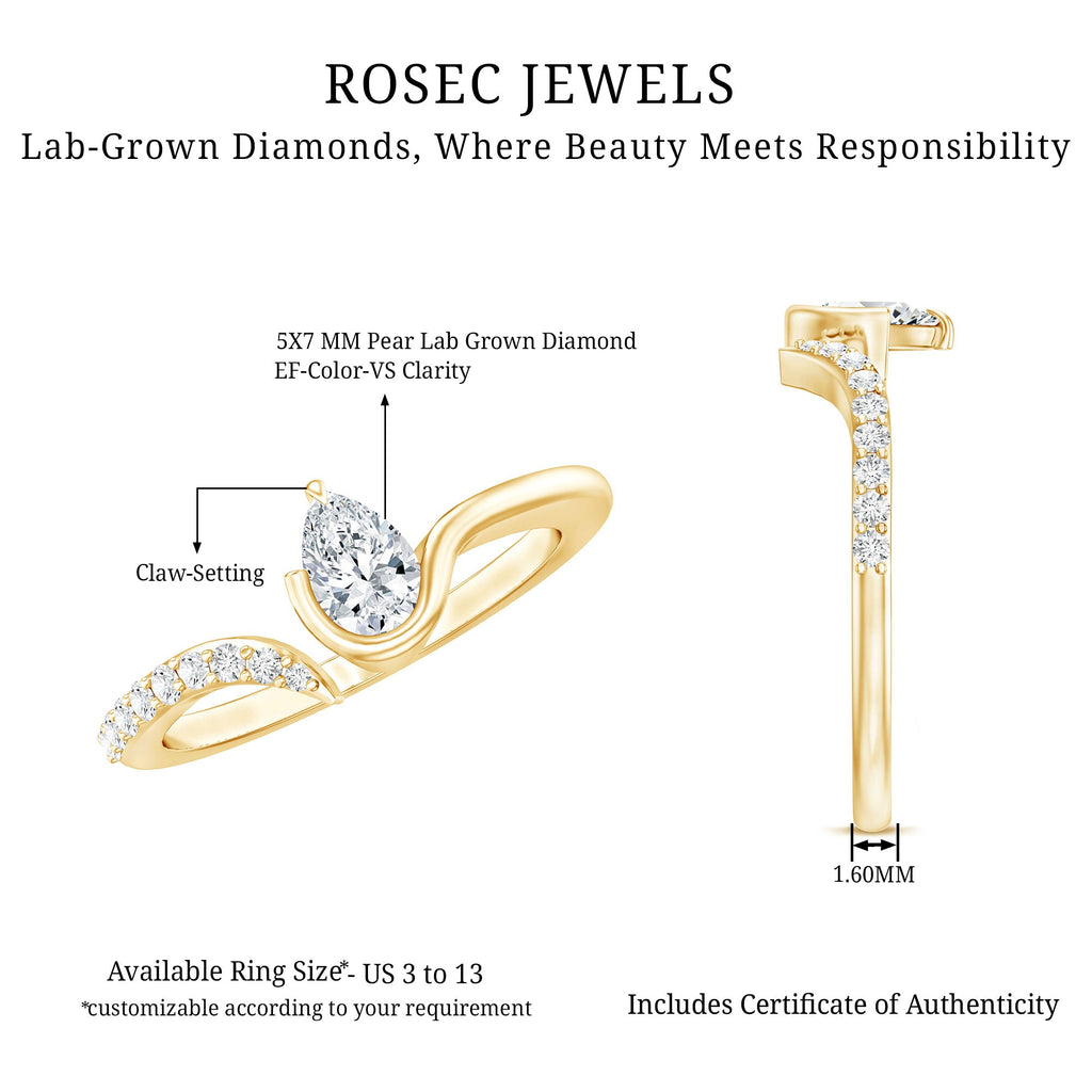 Certified Lab Grown Diamond Designer Promise Ring