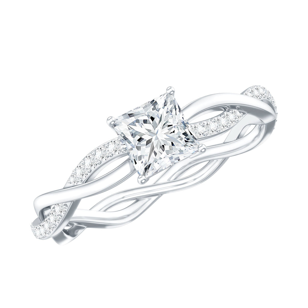 Certified Lab Grown Diamond 6MM Princess Cut Engagement Ring
