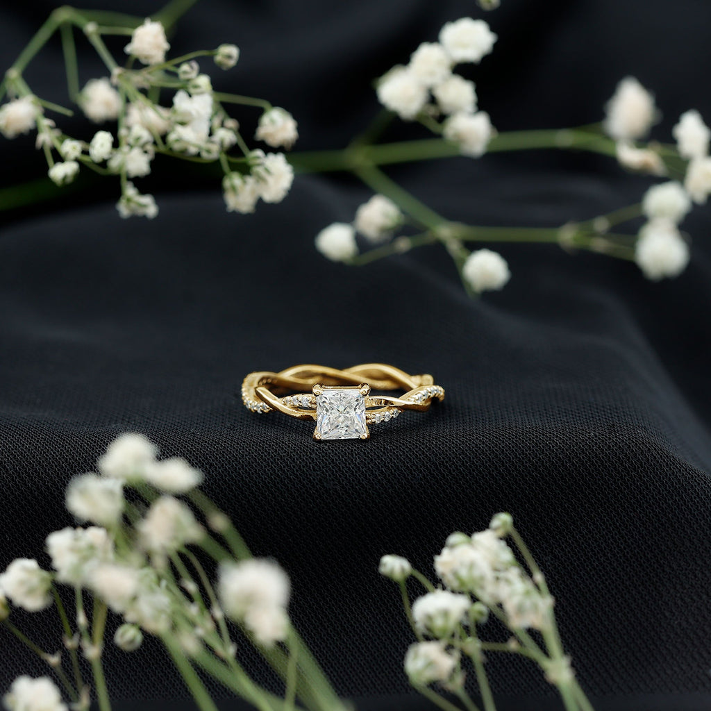 Certified Lab Grown Diamond 6MM Princess Cut Engagement Ring