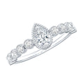 Lab Grown Diamond 5X7 MM Pear Shaped Engagement Ring With Side Stones
