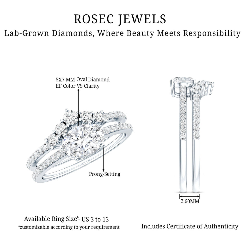 Certified 5X7 MM Lab Grown Diamond Engagement Ring Enhancer