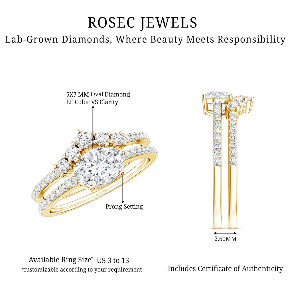 Certified 5X7 MM Lab Grown Diamond Engagement Ring Enhancer