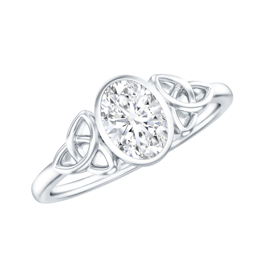 5X7 MM Oval Lab Grown Diamond Celtic Knot Engagement Ring