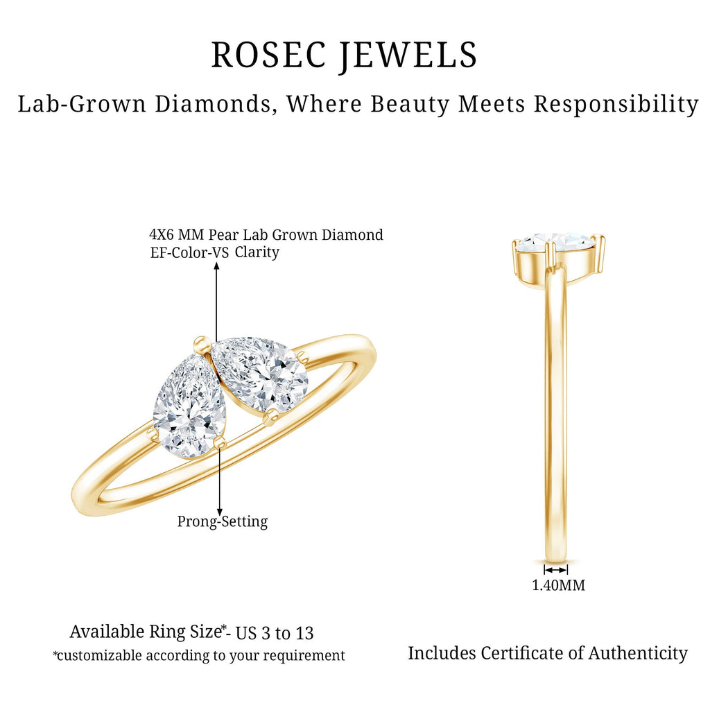 Certified Lab Grown Diamond 2 Stone Promise Ring