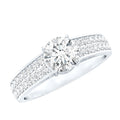 Certified Lab Grown Diamond 1Ct Engagement Ring With Side Stones
